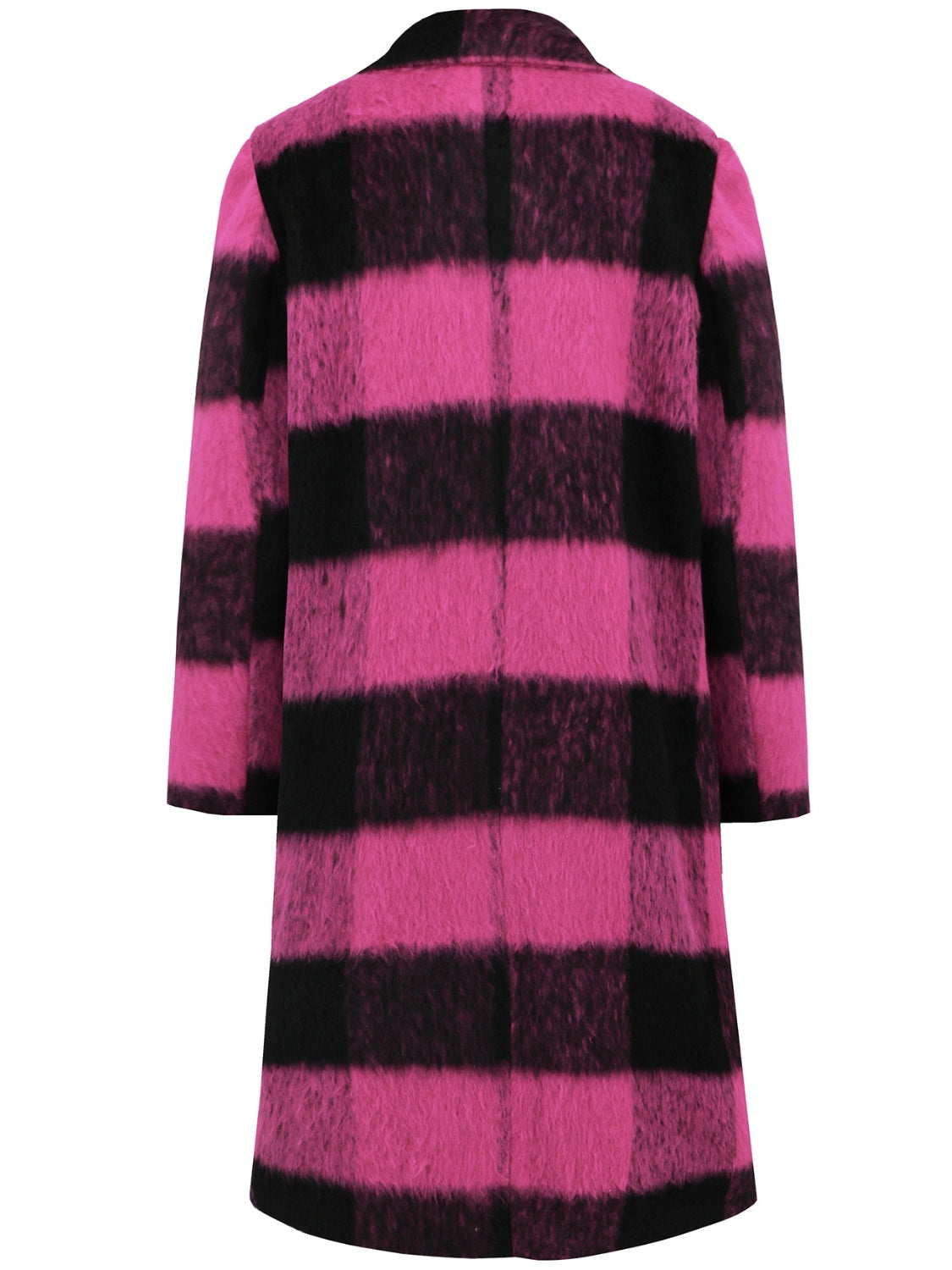 Blue Zone Planet | Plaid Double-Breasted Long Sleeve Coat-TOPS / DRESSES-[Adult]-[Female]-2022 Online Blue Zone Planet