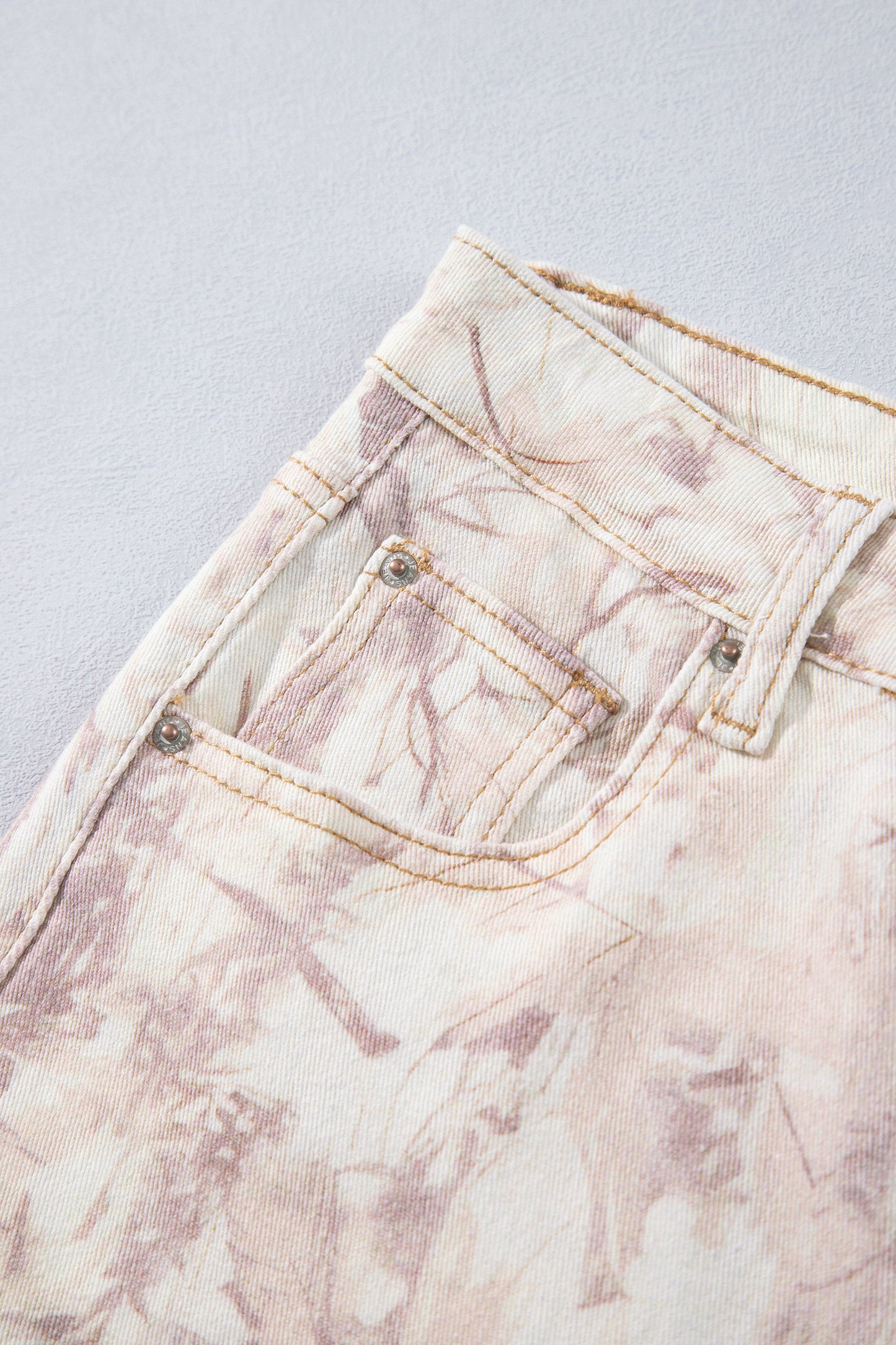 Khaki Woodland Camo Tummy Control Denim Wide Leg Jeans-Bottoms/Jeans-[Adult]-[Female]-2022 Online Blue Zone Planet
