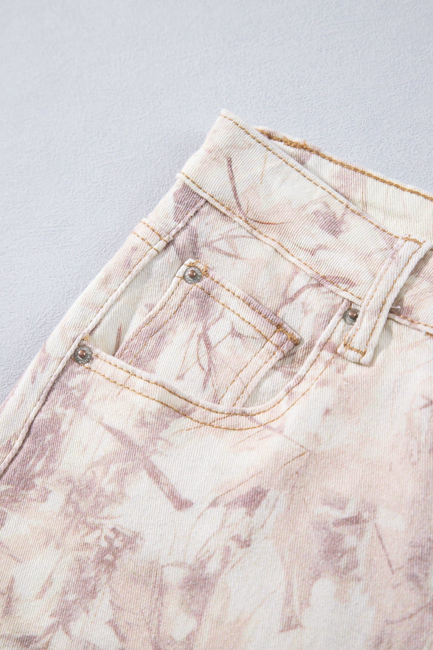 Khaki Woodland Camo Tummy Control Denim Wide Leg Jeans-Bottoms/Jeans-[Adult]-[Female]-2022 Online Blue Zone Planet