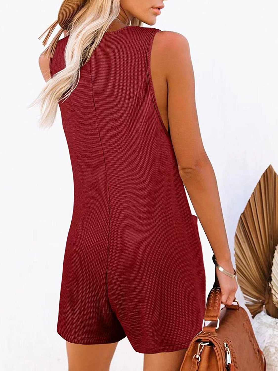 Blue Zone Planet | Full Size Pocketed Scoop Neck Sleeveless Romper-TOPS / DRESSES-[Adult]-[Female]-2022 Online Blue Zone Planet