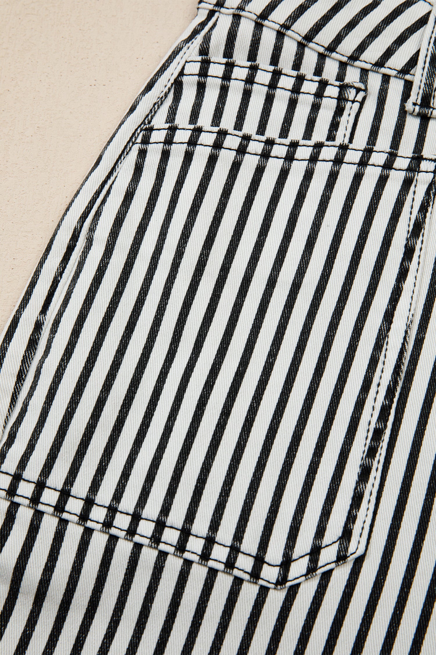 Black Stripe Patch Pocket High Waist Shift Denim Jeans-Bottoms/Jeans-[Adult]-[Female]-2022 Online Blue Zone Planet