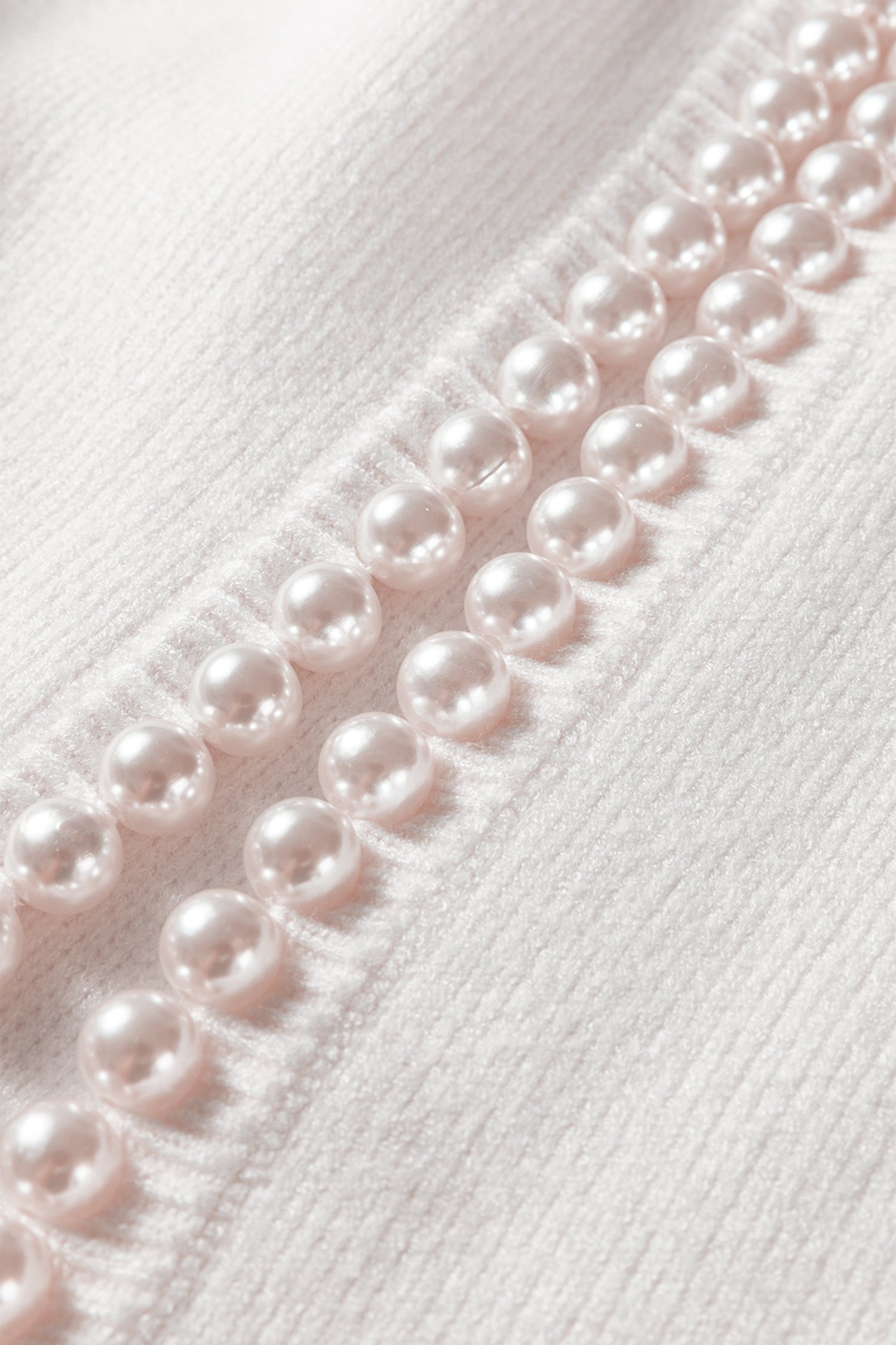 White Pearl Embellished Open Front Elegant Cardigan-Sweaters & Cardigans/Cardigans-[Adult]-[Female]-2022 Online Blue Zone Planet