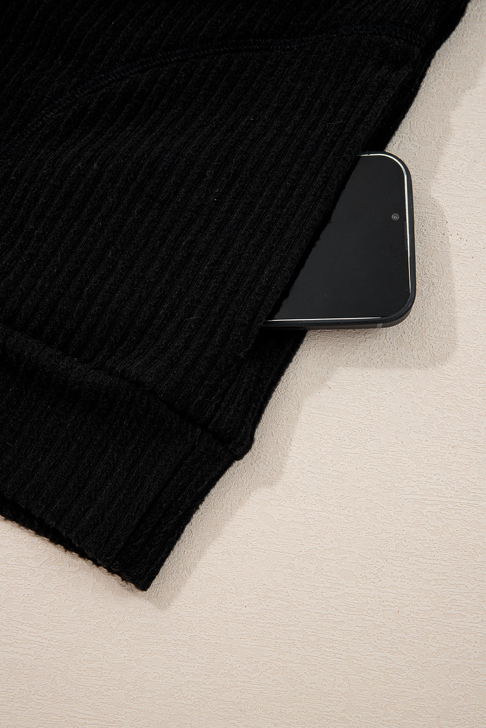 Black Ribbed Zip Stand Neck Drop Shoulder Pullover Bodycon Skirt 2pcs Set-Two Piece Sets/Two Piece Dresses-[Adult]-[Female]-2022 Online Blue Zone Planet