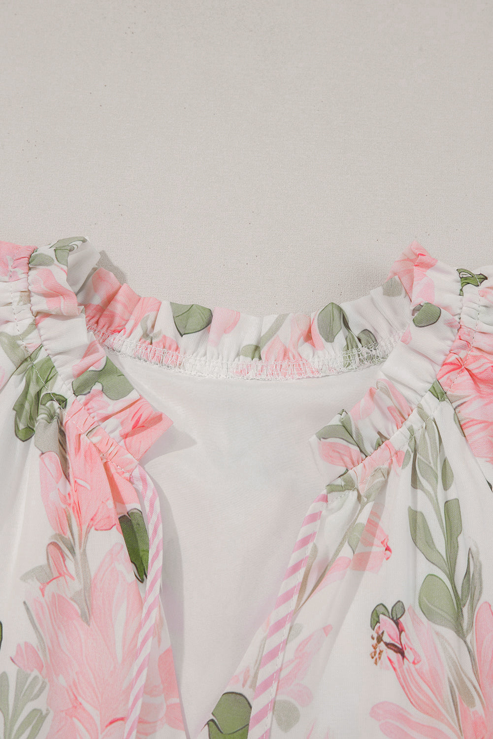 Pink Floral Contrast Edge Layered Short Sleeve Mini Dress-TOPS / DRESSES-[Adult]-[Female]-2022 Online Blue Zone Planet