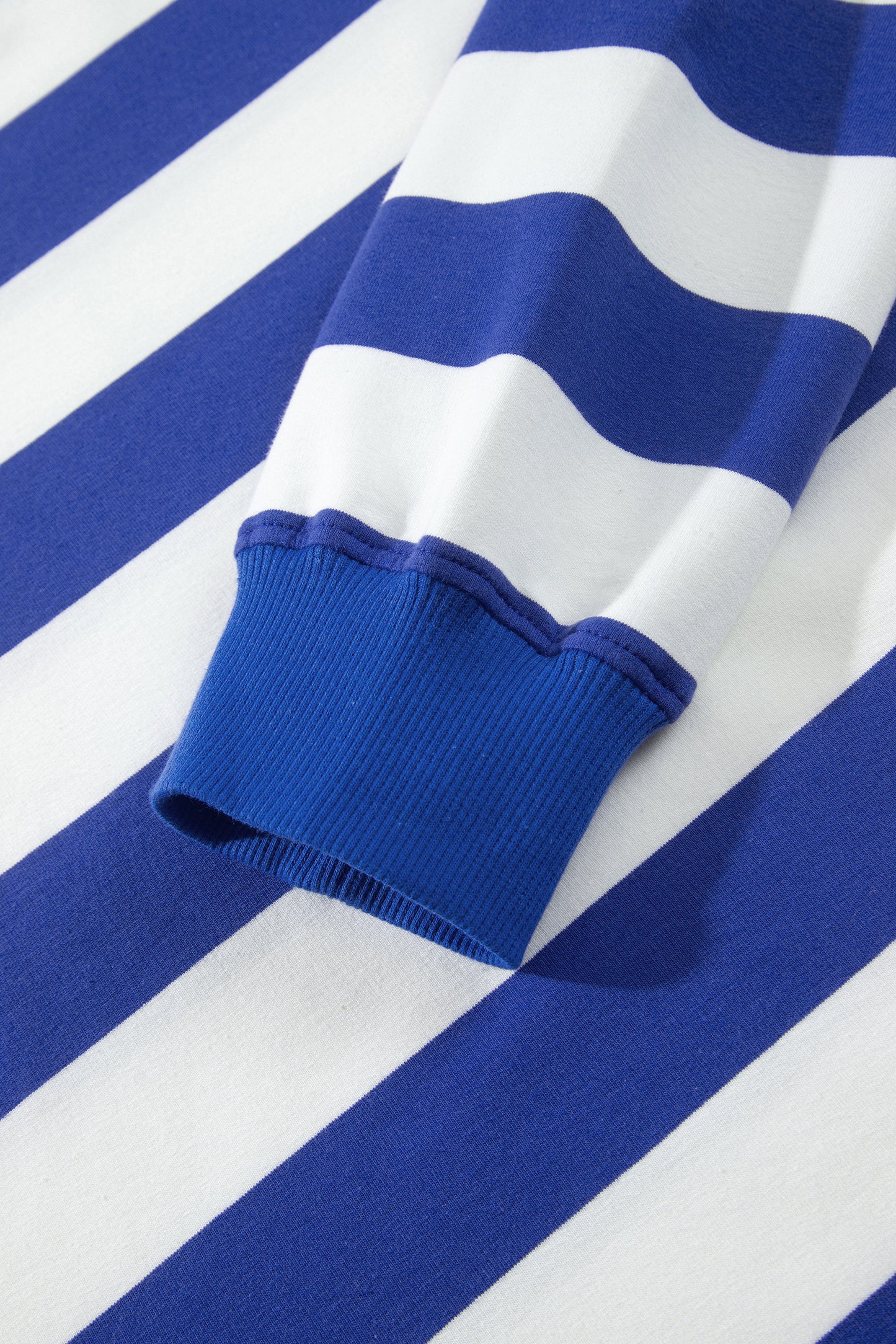 Blue Stripe Colorblock Mock Neck Relaxed Sweatshirt-Tops/Sweatshirts & Hoodies-[Adult]-[Female]-2022 Online Blue Zone Planet