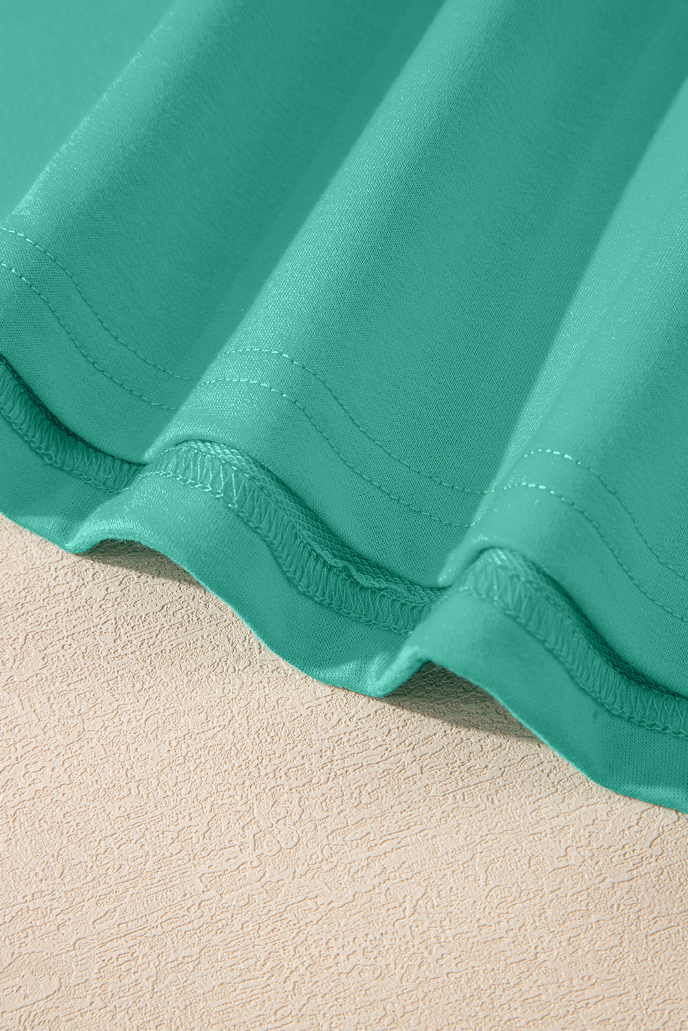 Sea Green Solid Loose V Neck Half Sleeve Tee and Shorts-Two Piece Sets/Short Sets-[Adult]-[Female]-2022 Online Blue Zone Planet