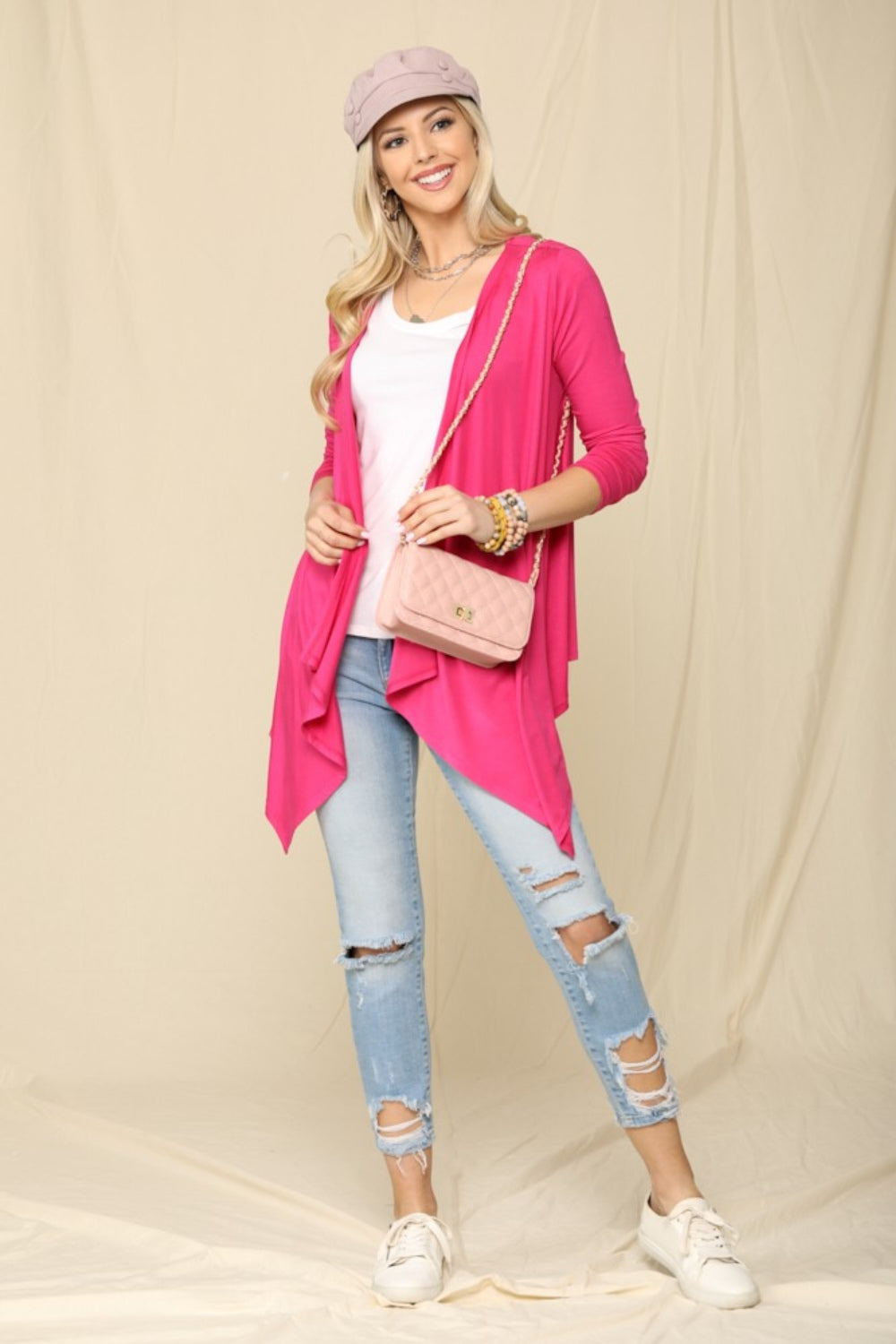 Celeste Full Size Open Front Knit Cardigan-TOPS / DRESSES-[Adult]-[Female]-2022 Online Blue Zone Planet