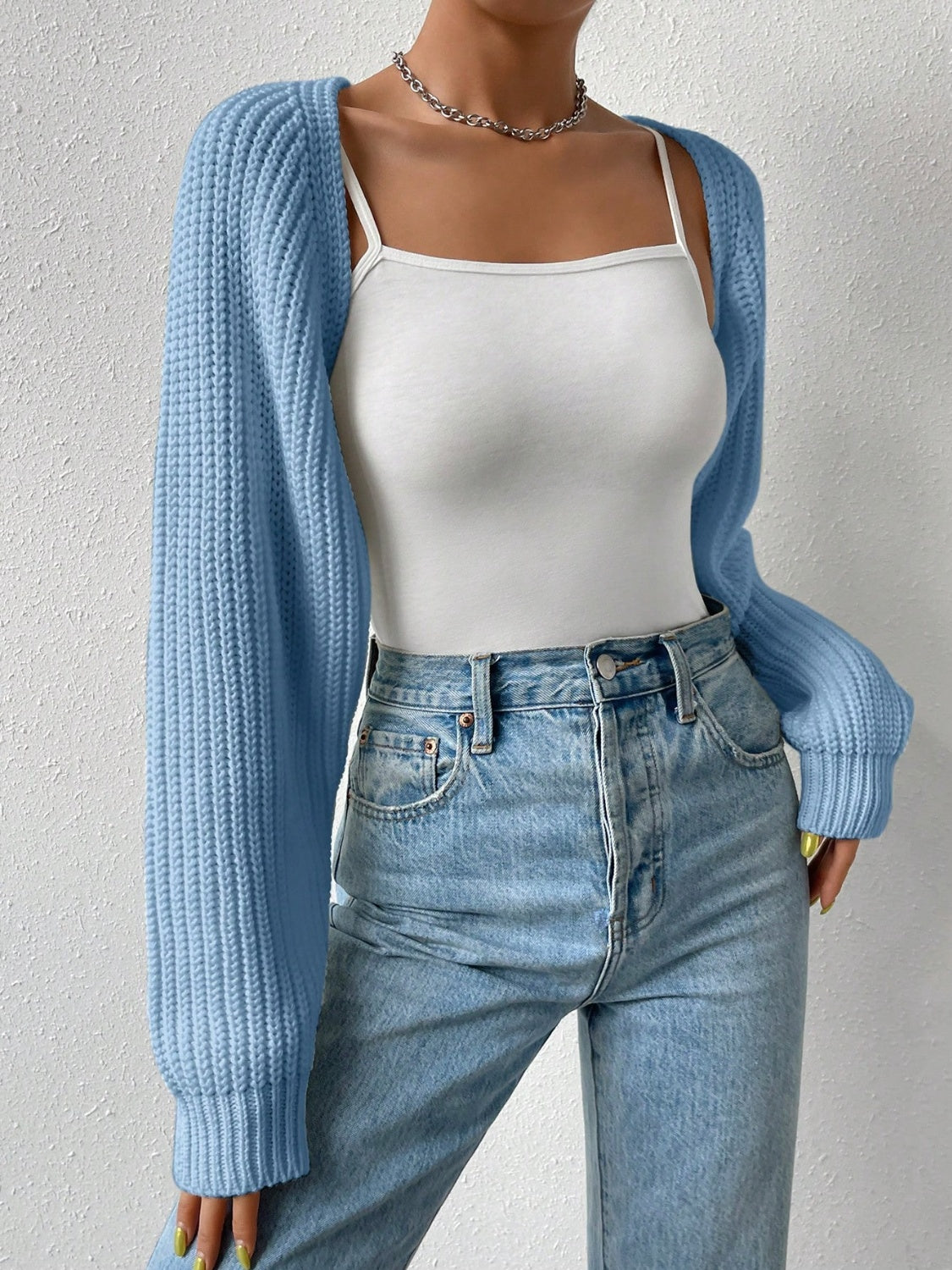 Honey Open Front Long Sleeve Cropped Cardigan-TOPS / DRESSES-[Adult]-[Female]-2022 Online Blue Zone Planet