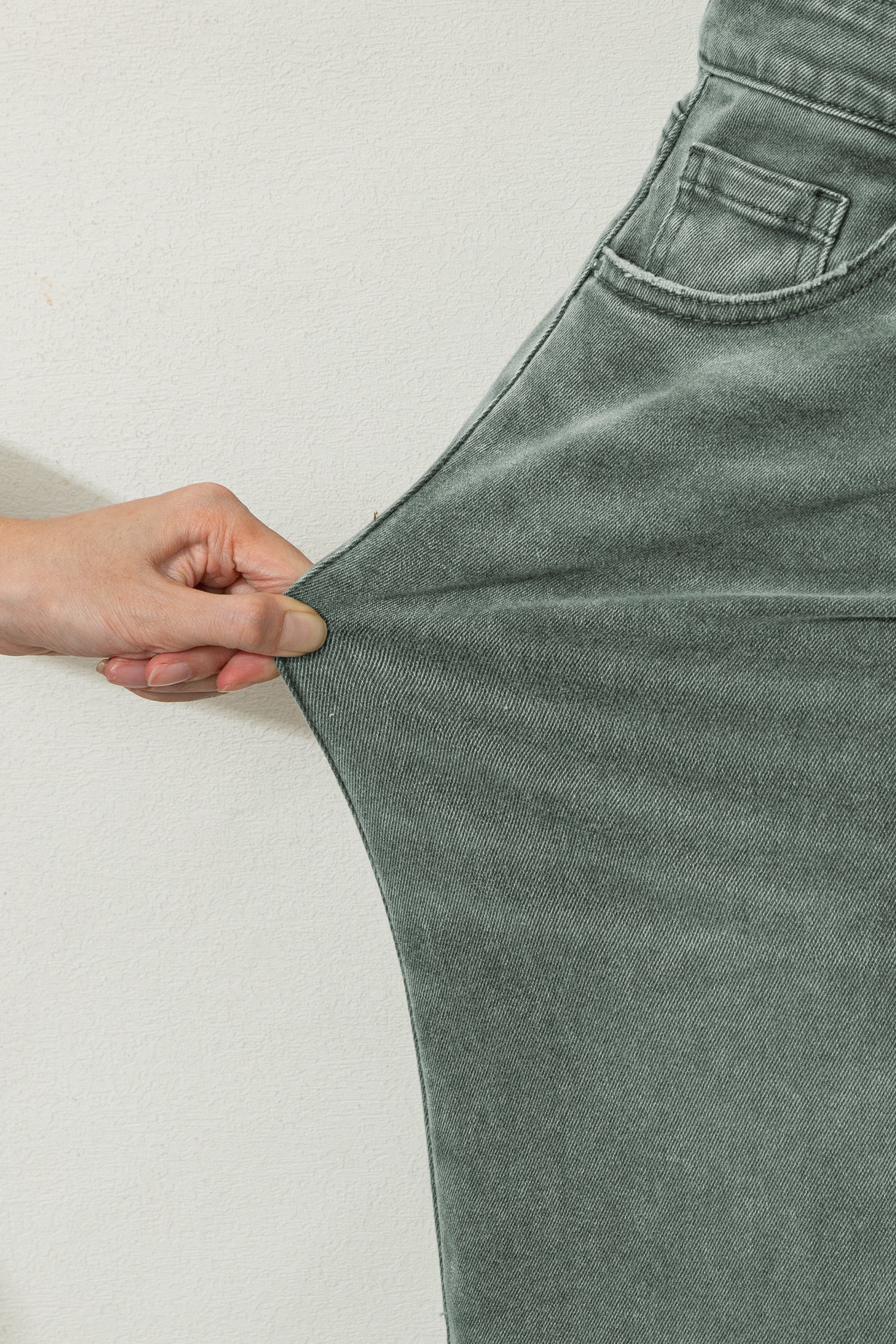 Four Leaf Clover Slight Distressed Raw Edge Wide Leg Jeans-Bottoms/Jeans-[Adult]-[Female]-2022 Online Blue Zone Planet