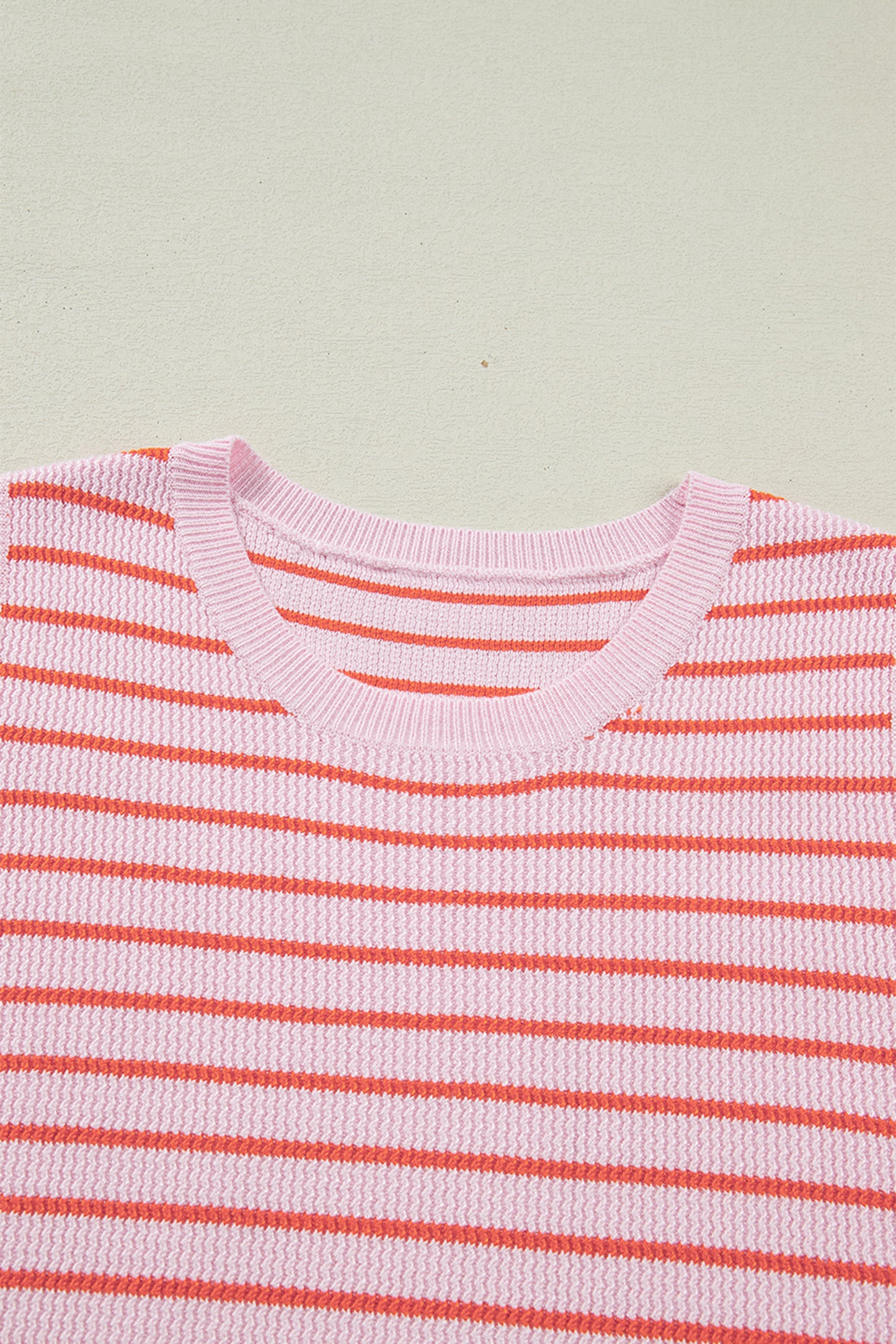Pink Stripe Textured Knit Sleeveless Casual Sweater Top-TOPS / DRESSES-[Adult]-[Female]-2022 Online Blue Zone Planet