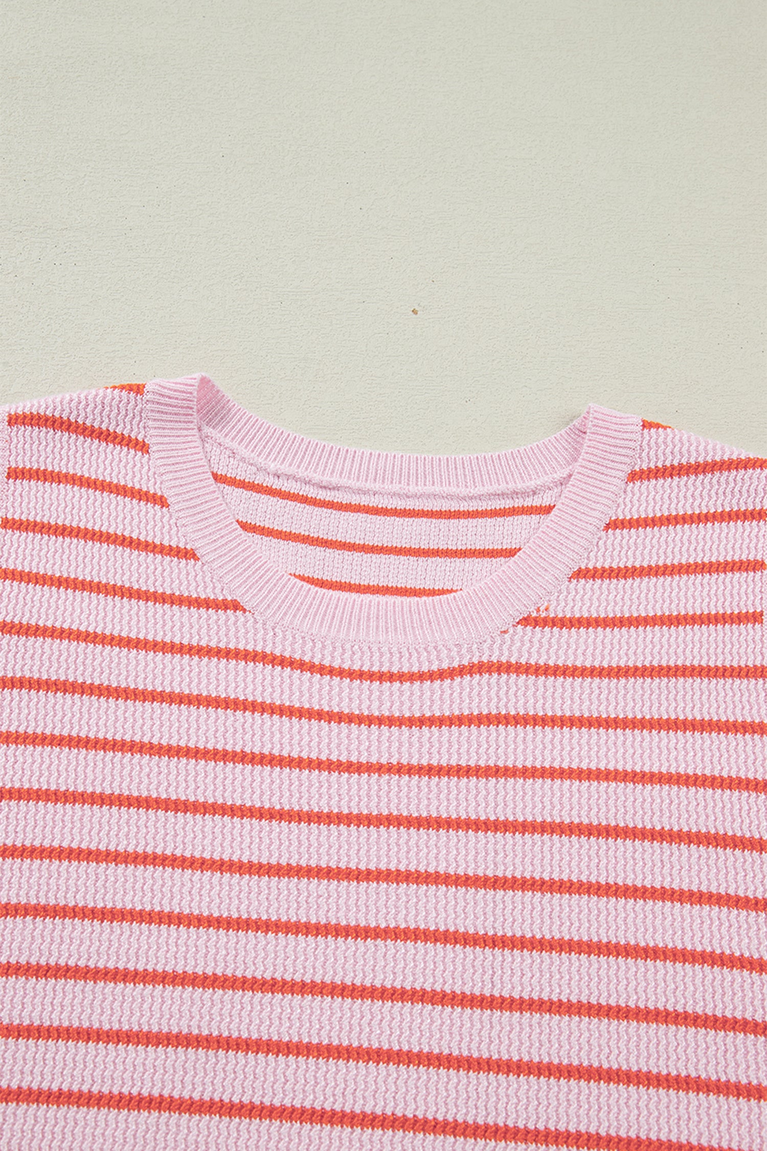 Pink Stripe Textured Knit Sleeveless Casual Sweater Top-TOPS / DRESSES-[Adult]-[Female]-2022 Online Blue Zone Planet