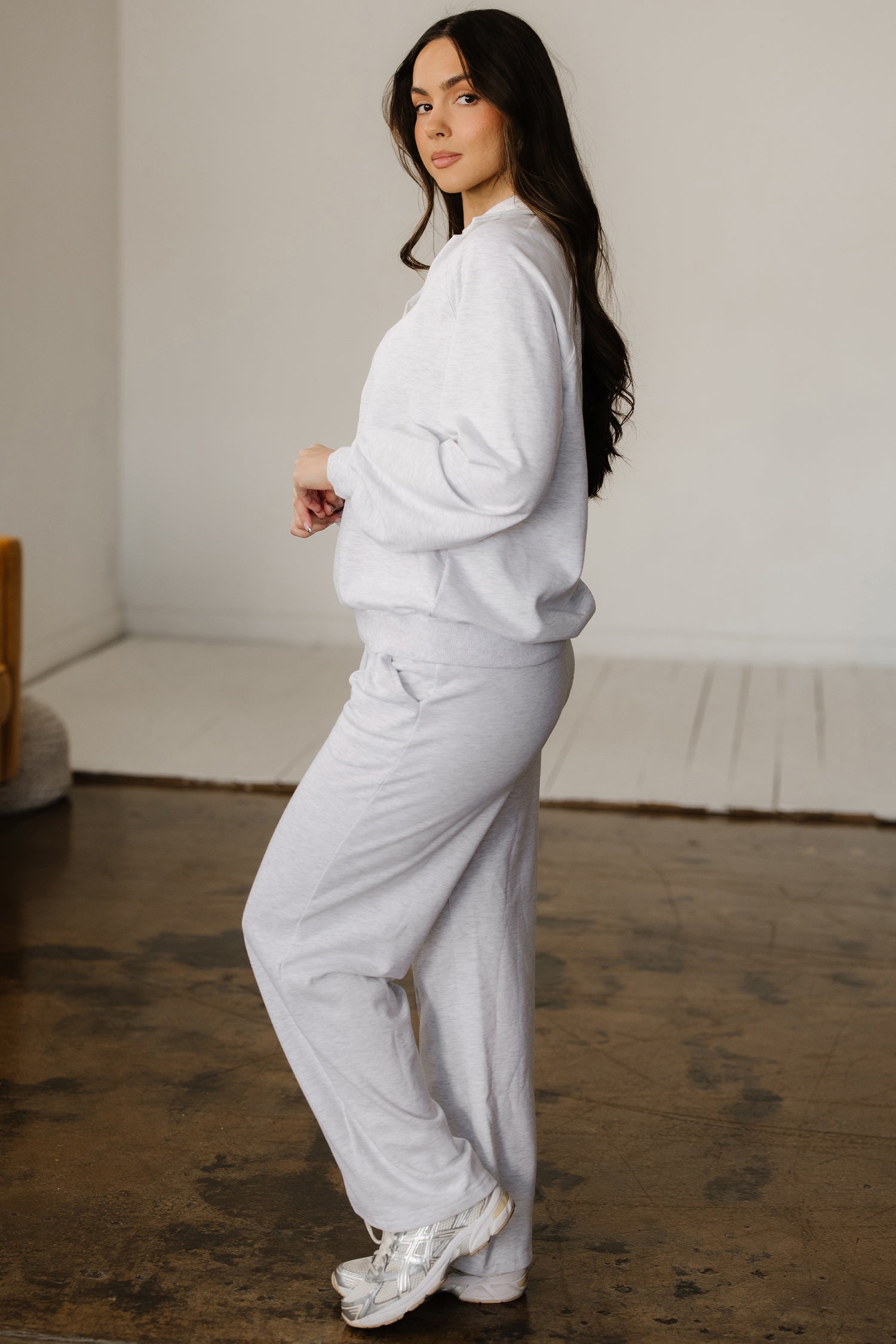 Dark Khaki Polo Collar V Neck Pullover and Drawstring Sweatpants Set-Two Piece Sets/Pant Sets-[Adult]-[Female]-2022 Online Blue Zone Planet