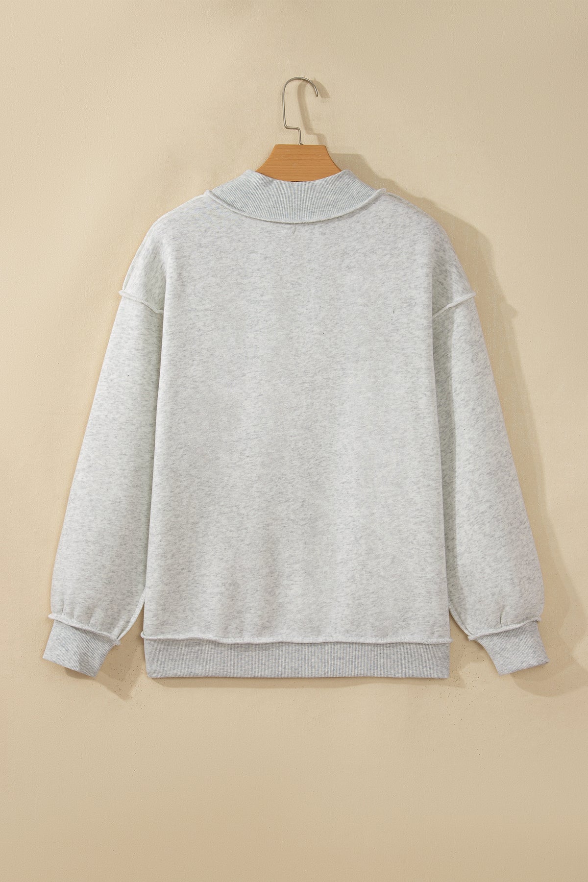 Gray Saved By Grace Embroidered Detail Letter Graphic High Neck Sweatshirt-Tops/Sweatshirts & Hoodies-[Adult]-[Female]-2022 Online Blue Zone Planet