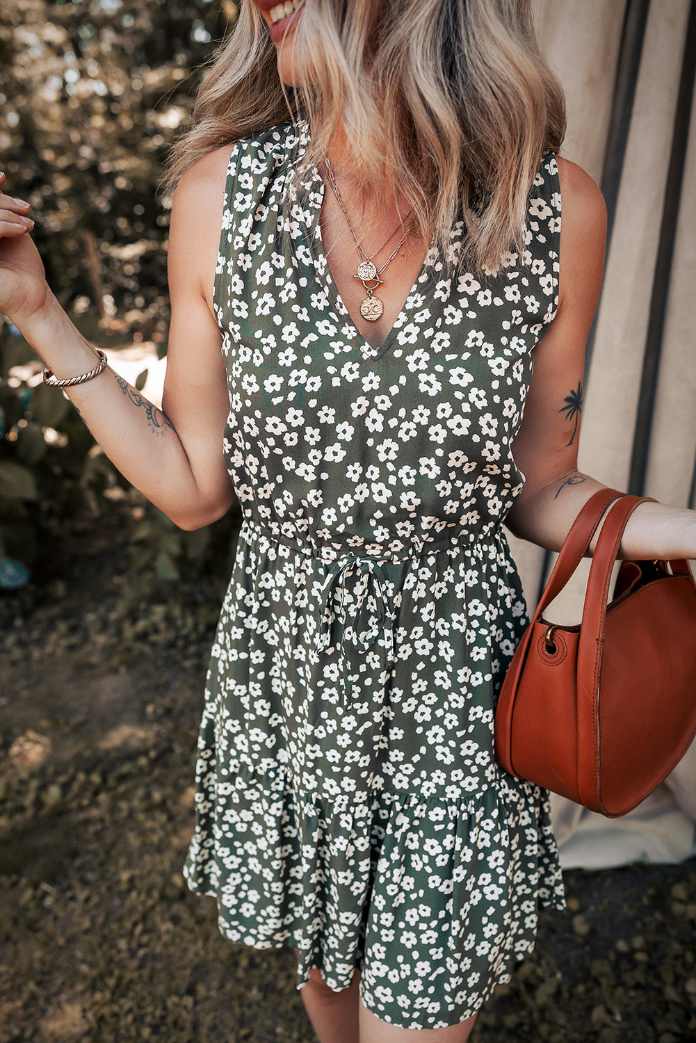 bohemian sleeveless dresses Brick-and-Orange Boho Sleeveless Maxi Dress