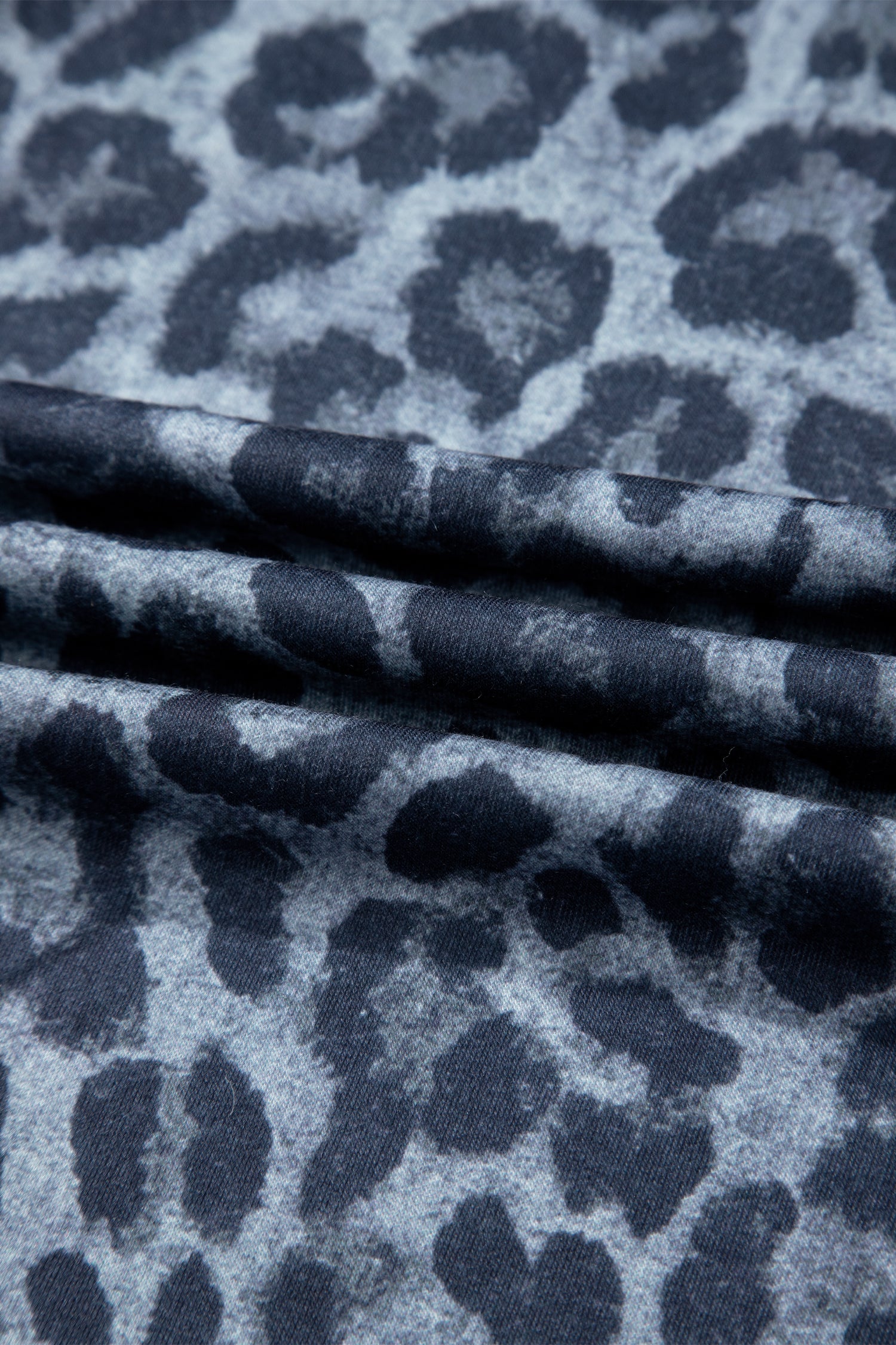 Gray Wild Leopard Print Frilled Detail Drawstring Wide Leg Pants-Bottoms/Pants & Culotte-[Adult]-[Female]-2022 Online Blue Zone Planet