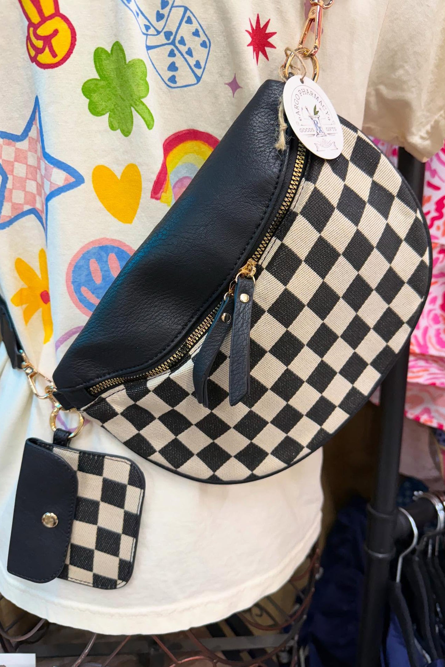 Coffee PU Leather Checkered Knit Patchwork Wallet Attached Shoulder Bag-Shoes & Bags/Shoulder Bags-[Adult]-[Female]-Black-ONE SIZE-2022 Online Blue Zone Planet