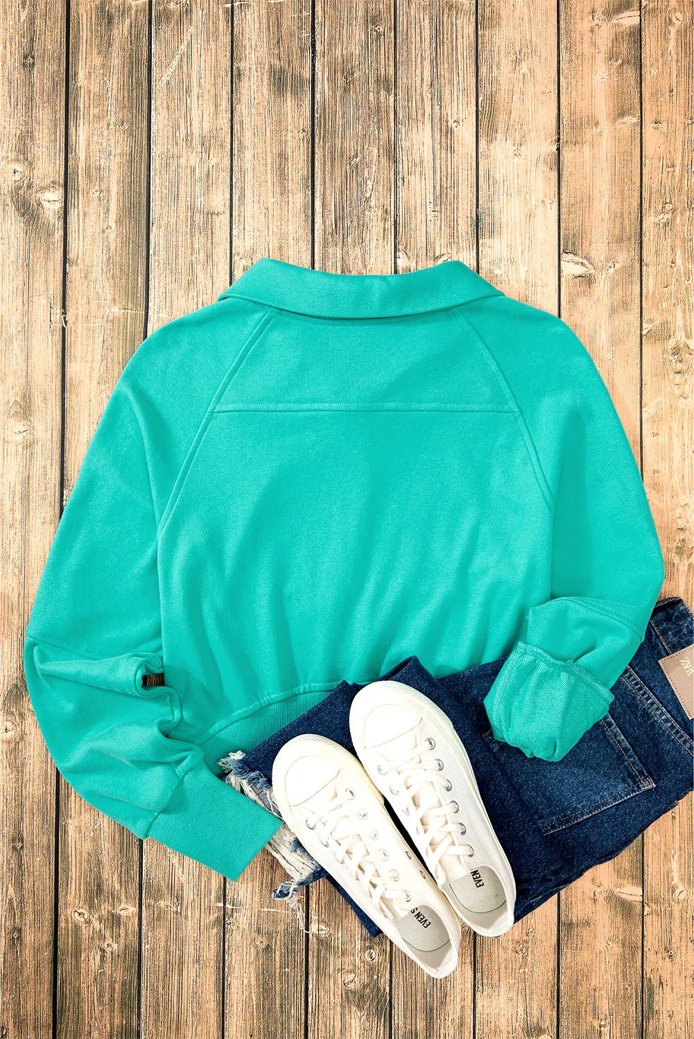 Half Zip Long Sleeve Sweatshirt-TOPS / DRESSES-[Adult]-[Female]-2022 Online Blue Zone Planet