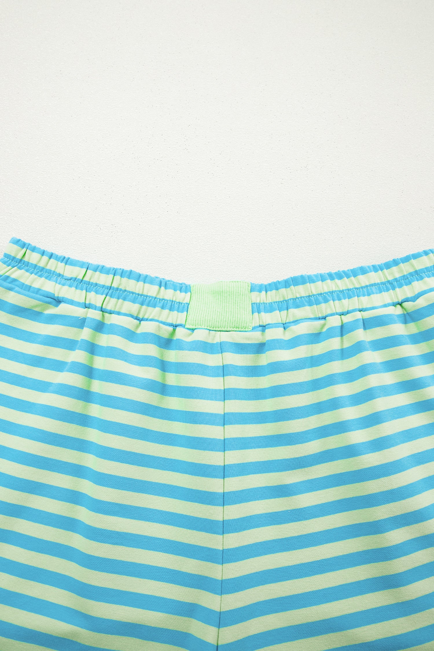Pink Stripe Color Block Detail Long Sleeve Pullover Elastic Waist Pull On Shorts 2pcs Set-Two Piece Sets/Short Sets-[Adult]-[Female]-2022 Online Blue Zone Planet