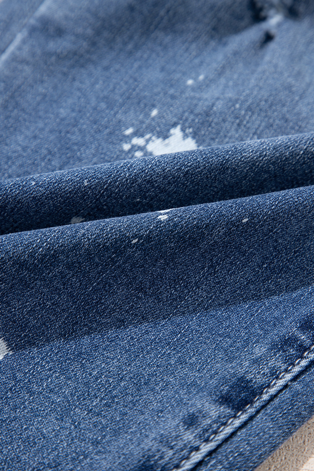 Ashleigh Blue Ripped Splattering Paint Rope Waist Cropped Straight Jeans-Bottoms/Jeans-[Adult]-[Female]-2022 Online Blue Zone Planet