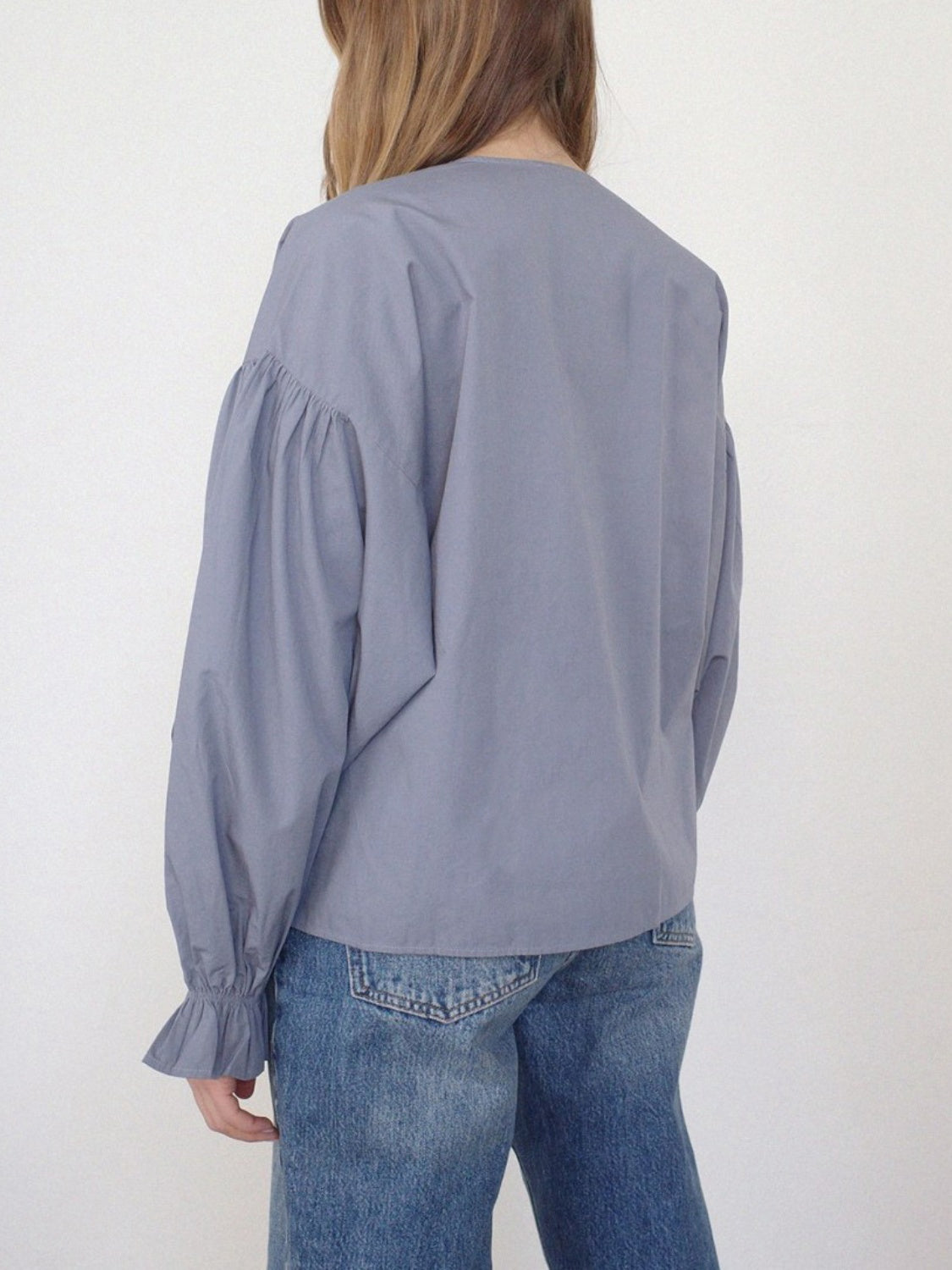 Tied Flounce Sleeve Blouse-TOPS / DRESSES-[Adult]-[Female]-2022 Online Blue Zone Planet