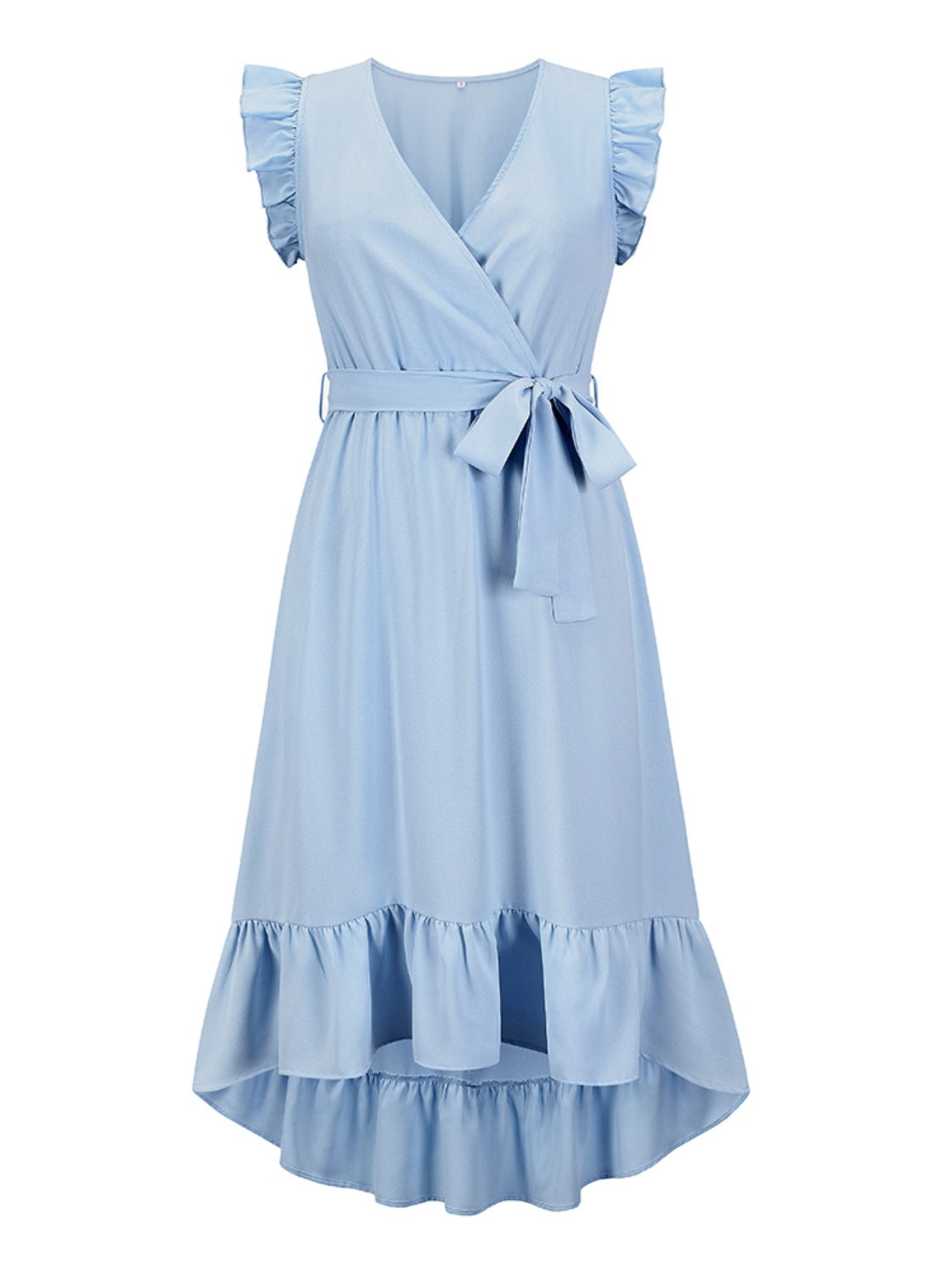 Blue Zone Planet |  Tied Surplice Ruffle Hem Dress BLUE ZONE PLANET