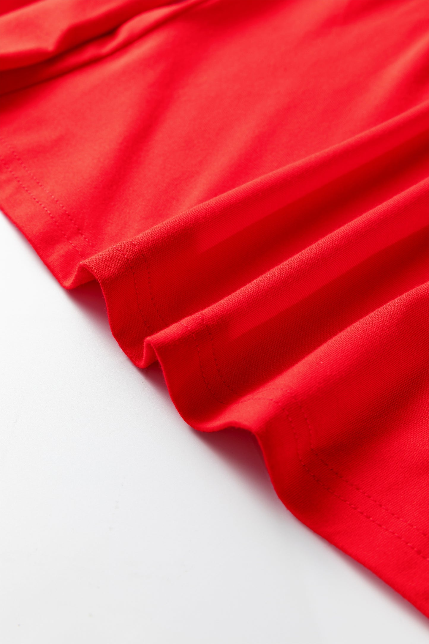 Fiery Red Foldover Off Shoulder Long Sleeve Slim Top-Tops/Long Sleeve Tops-[Adult]-[Female]-2022 Online Blue Zone Planet