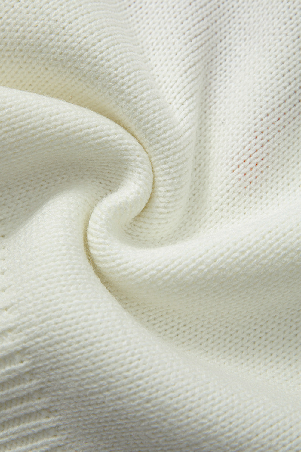 White Bow Pattern Contrast Trim Christmas Loose Graphic Sweater-TOPS / DRESSES-[Adult]-[Female]-2022 Online Blue Zone Planet