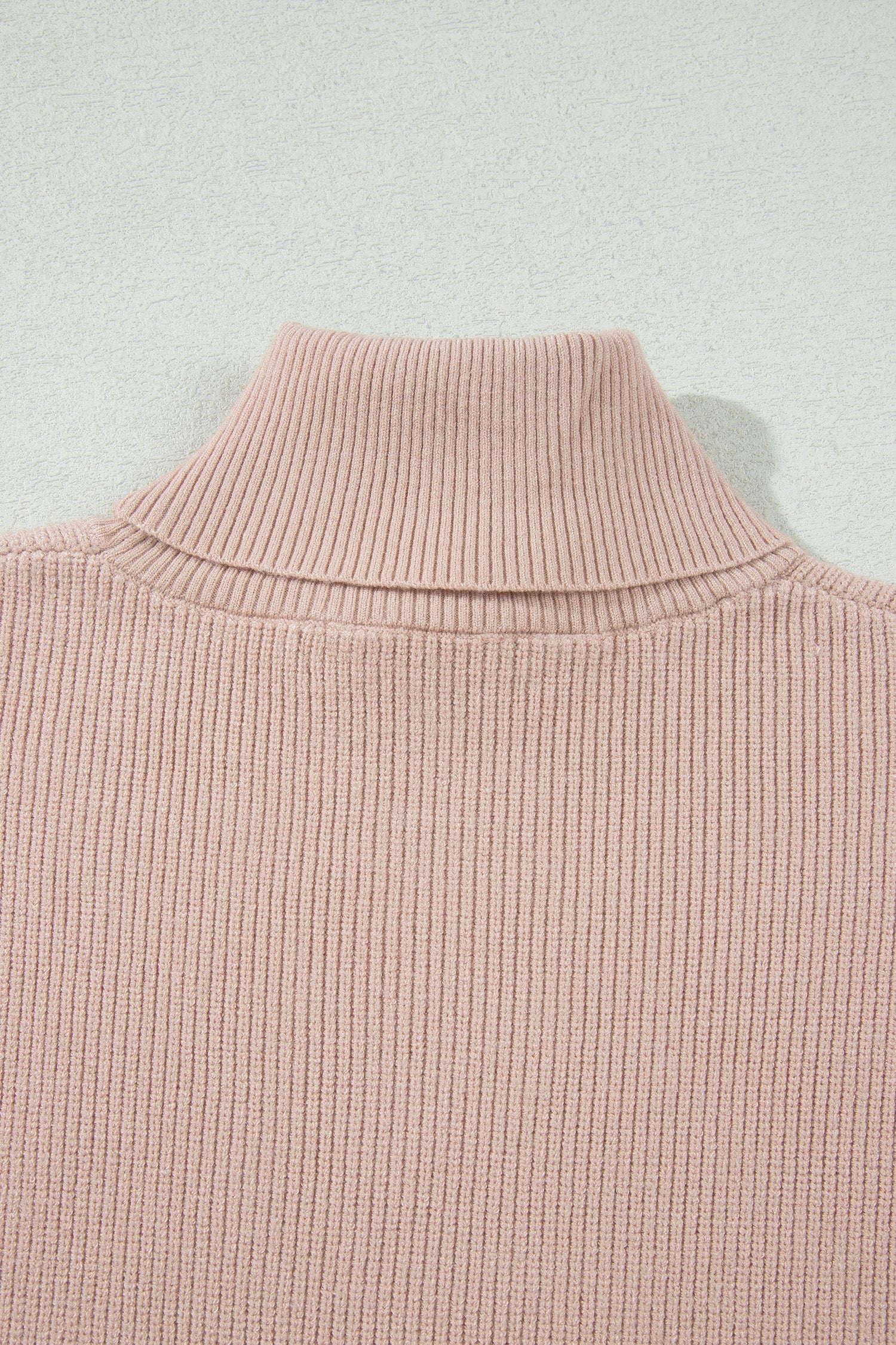 Light French Beige Sleeveless High Neck Knit Split Hem Shift Silhouette Wool Sweater Vest-Sweaters & Cardigans/Sweater Vests-[Adult]-[Female]-2022 Online Blue Zone Planet