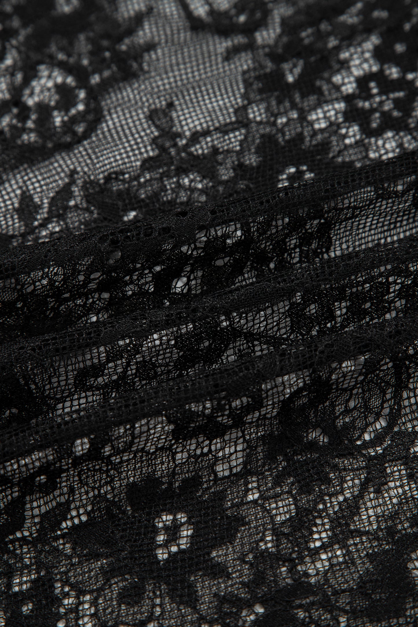 Black Asymmetric Polka Dot Print Sheer Lace Patchwork Maxi Skirt-Bottoms/Skirts & Petticoat-[Adult]-[Female]-2022 Online Blue Zone Planet