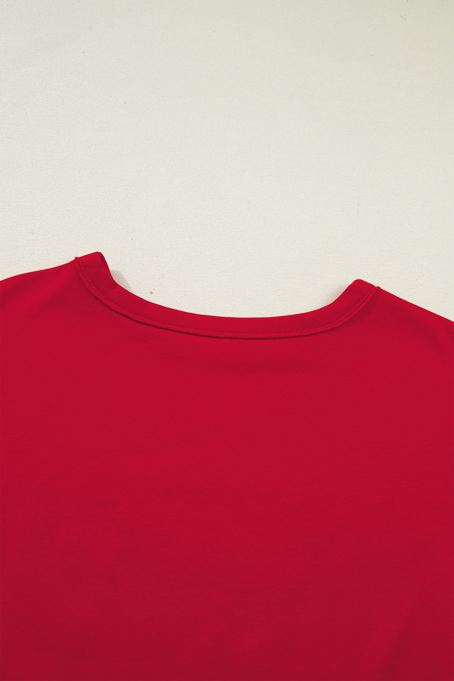 Racing Red Georgie Letter Printed Raw Seam Drop Shoulder Loose Tee-Tops/Tops & Tees-[Adult]-[Female]-2022 Online Blue Zone Planet