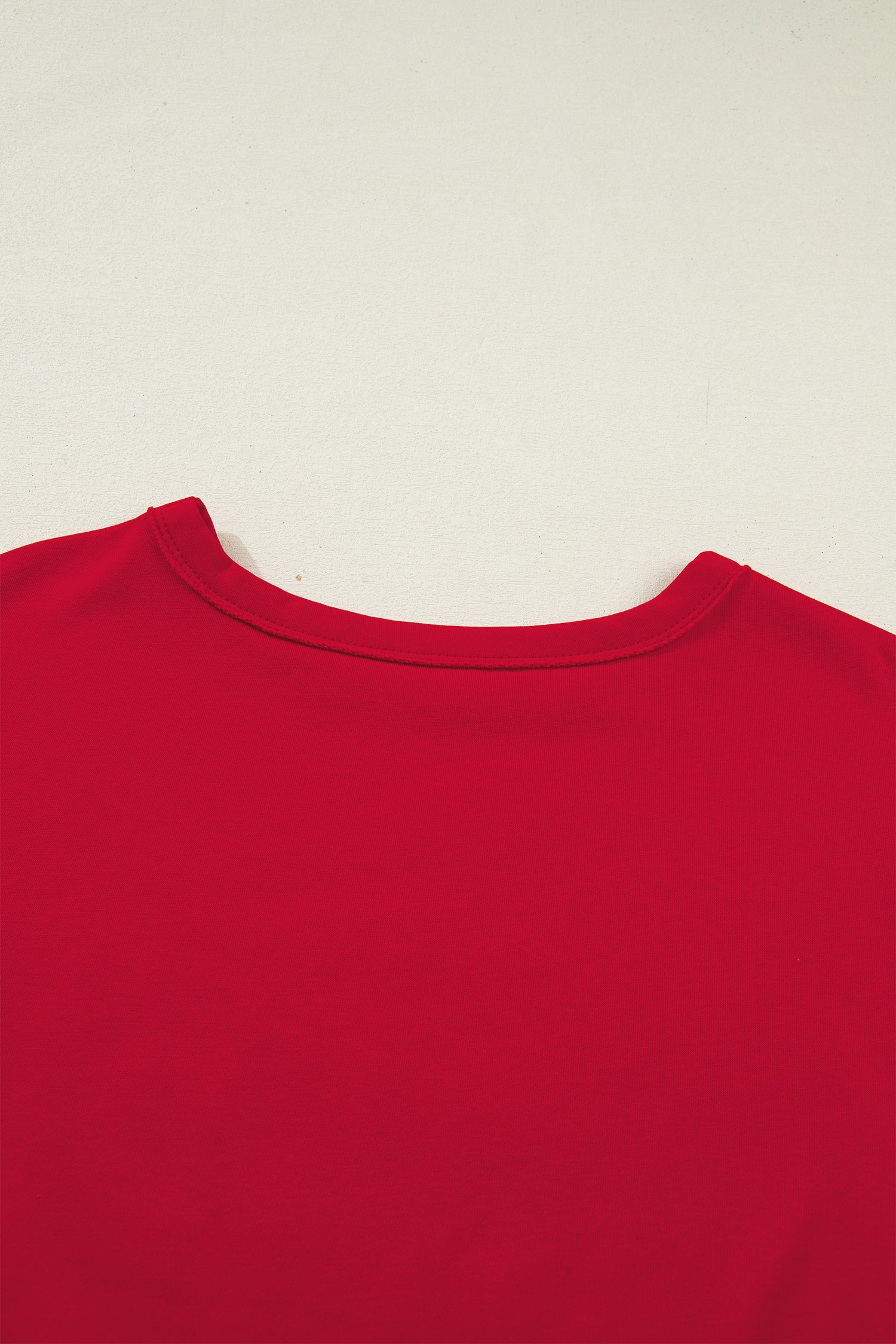 Racing Red Georgie Letter Printed Raw Seam Drop Shoulder Loose Tee-Tops/Tops & Tees-[Adult]-[Female]-2022 Online Blue Zone Planet