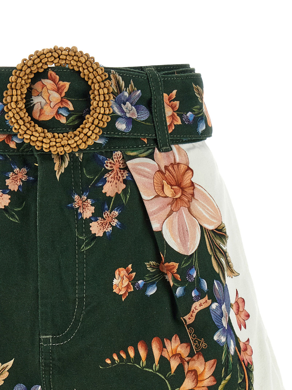 Farm Rio Green Berry Garden Shorts-Short Trousers-[Adult]-[Female]-2022 Online Blue Zone Planet