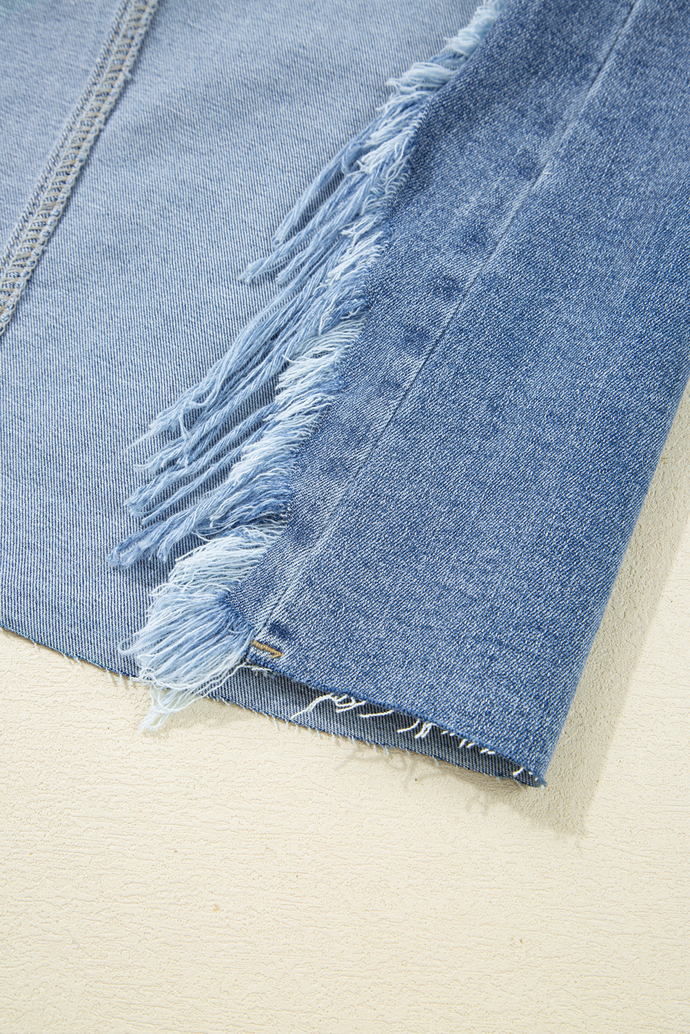 Myosotis Irregular Distressed Bottom Denim Midi Skirt-Bottoms/Skirts & Petticoat-[Adult]-[Female]-2022 Online Blue Zone Planet