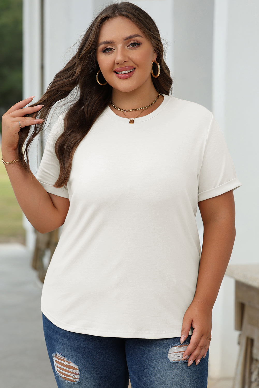 Bright Green Casual Plain Crew Neck Tee-Tops/Tops & Tees-[Adult]-[Female]-2022 Online Blue Zone Planet