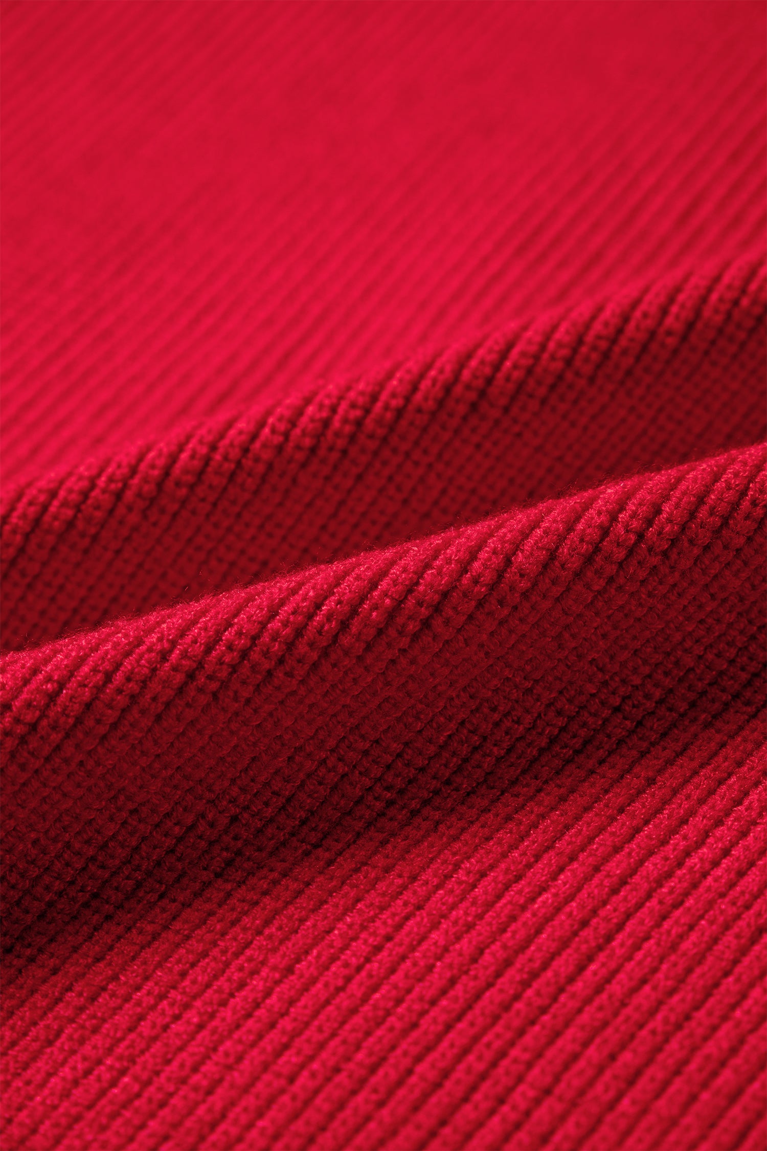 Fiery Red Bow Embroidered Graphic Ribbed Sweater Top-TOPS / DRESSES-[Adult]-[Female]-2022 Online Blue Zone Planet