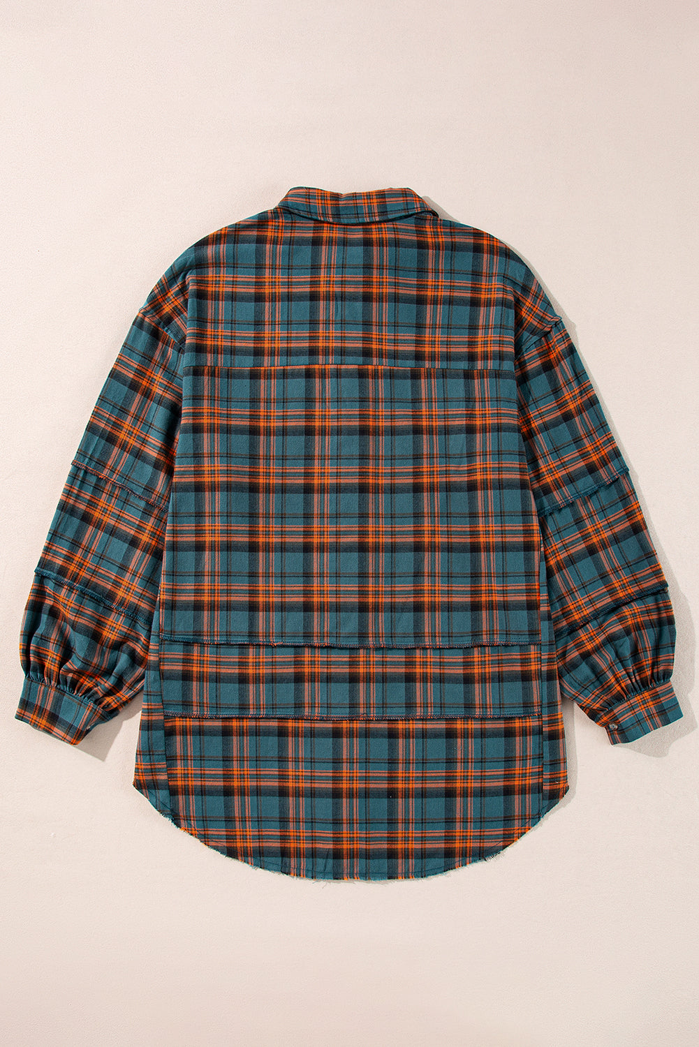 Green Plaid Long Sleeve Collar Shirt-Long Sleeve Tops-[Adult]-[Female]-2022 Online Blue Zone Planet