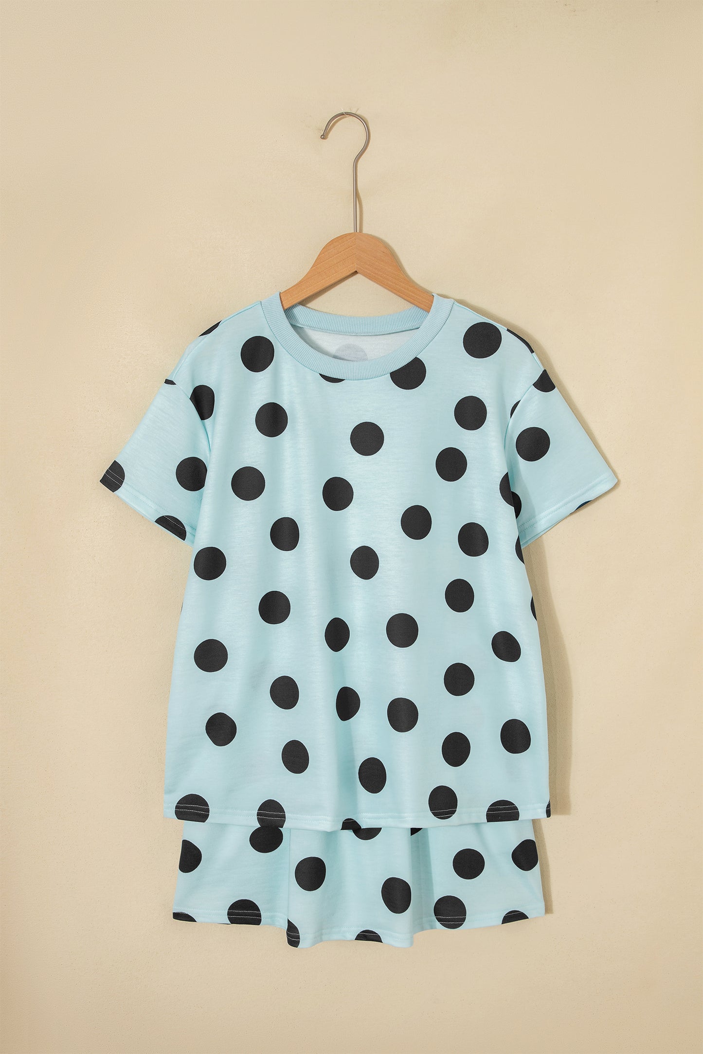 White Polka Dot Short Sleeve Top Casual Skort 2pcs Outfit-Two Piece Sets/Two Piece Dresses-[Adult]-[Female]-2022 Online Blue Zone Planet