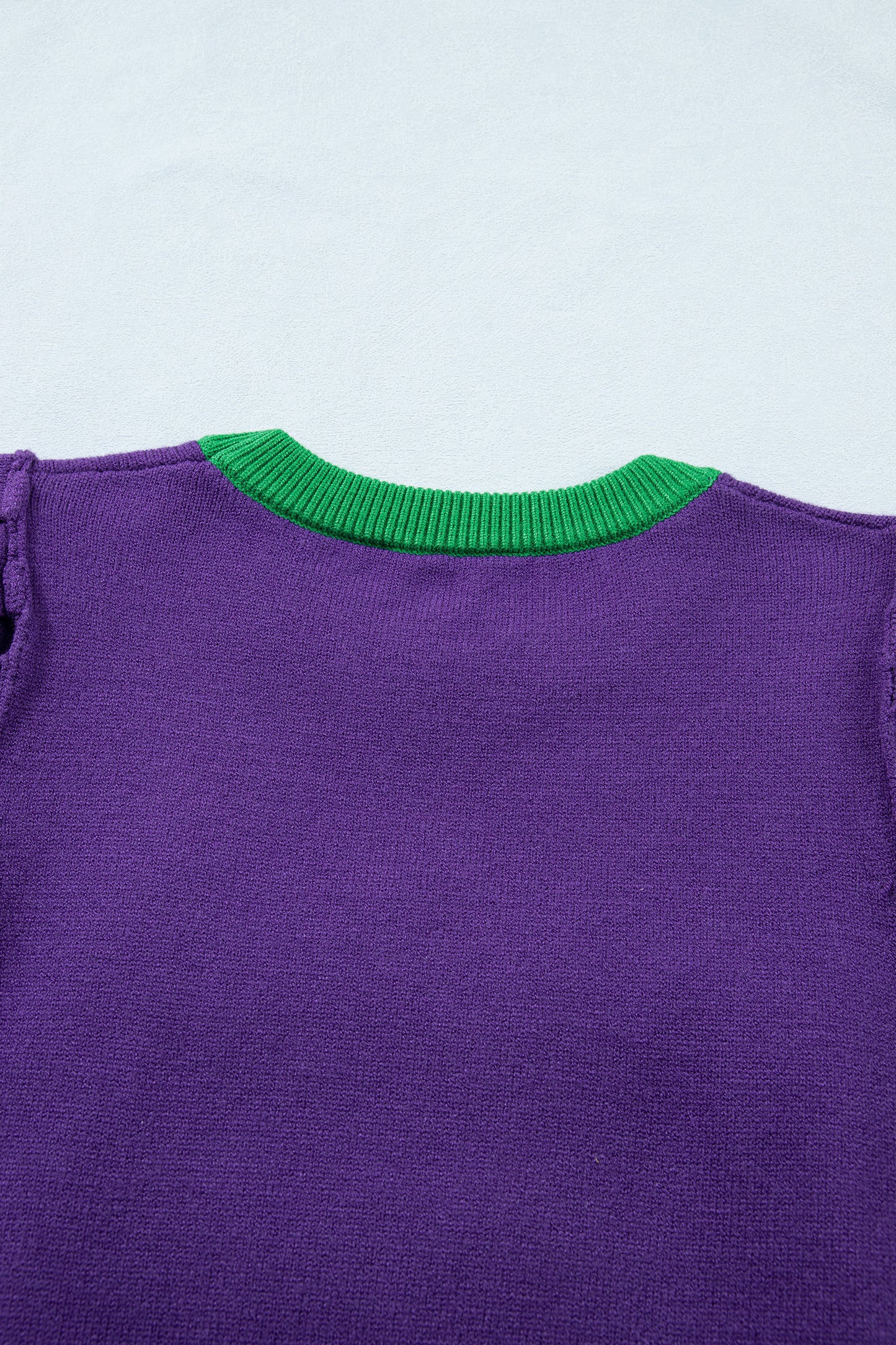 Tillandsia Purple Mardi Gras Tinsel Graphic Short Sleeve Sweater-TOPS / DRESSES-[Adult]-[Female]-2022 Online Blue Zone Planet