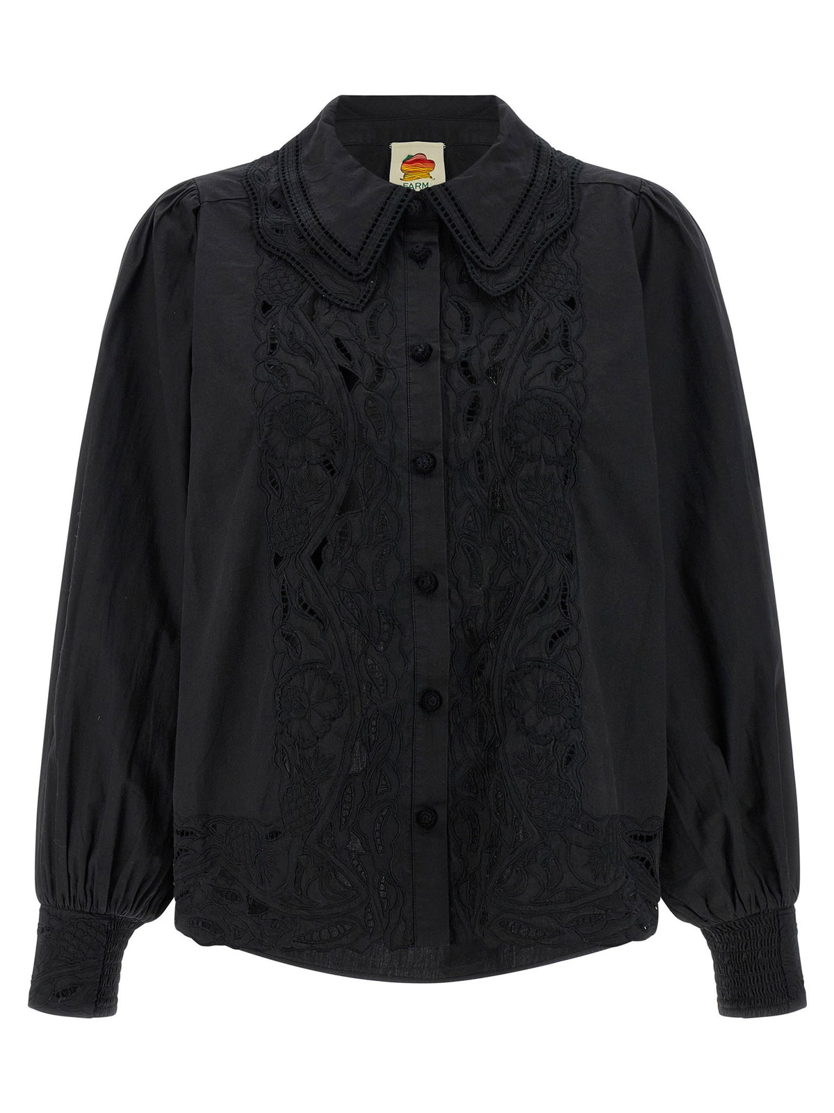 Farm Rio Black Embroidered Shirt-Shirts-[Adult]-[Female]-2022 Online Blue Zone Planet