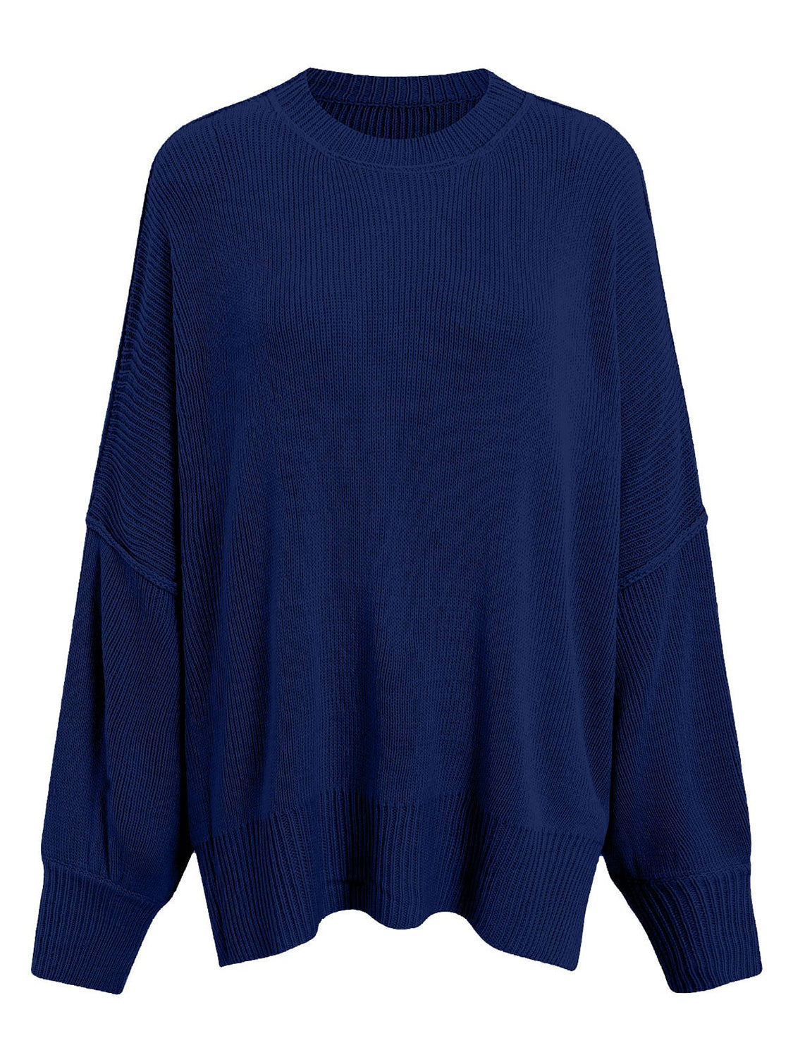 Round Neck Long Sleeve Sweater-TOPS / DRESSES-[Adult]-[Female]-2022 Online Blue Zone Planet