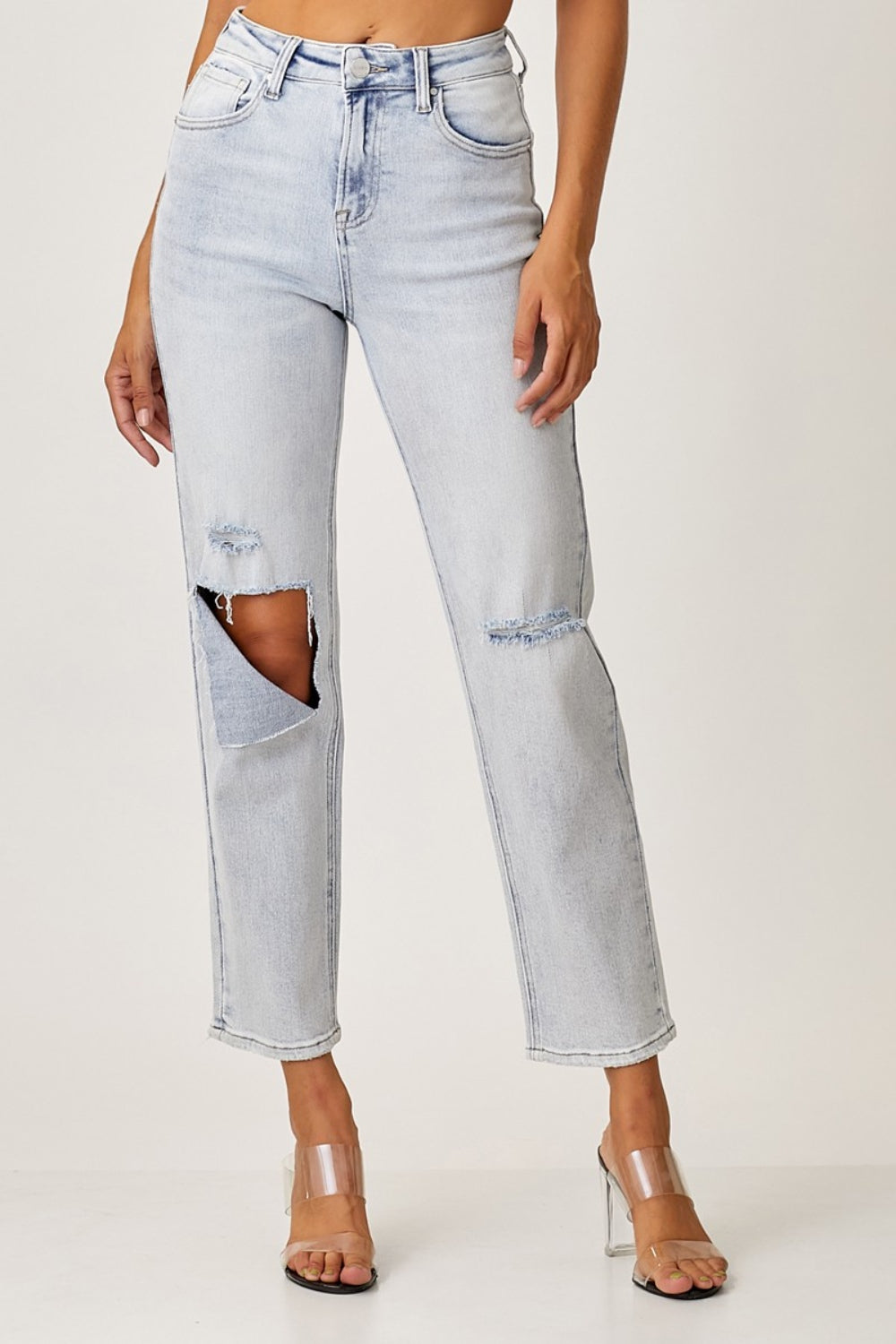 RISEN High Rise Distressed Relaxed Jeans-TOPS / DRESSES-[Adult]-[Female]-Light-1-2022 Online Blue Zone Planet