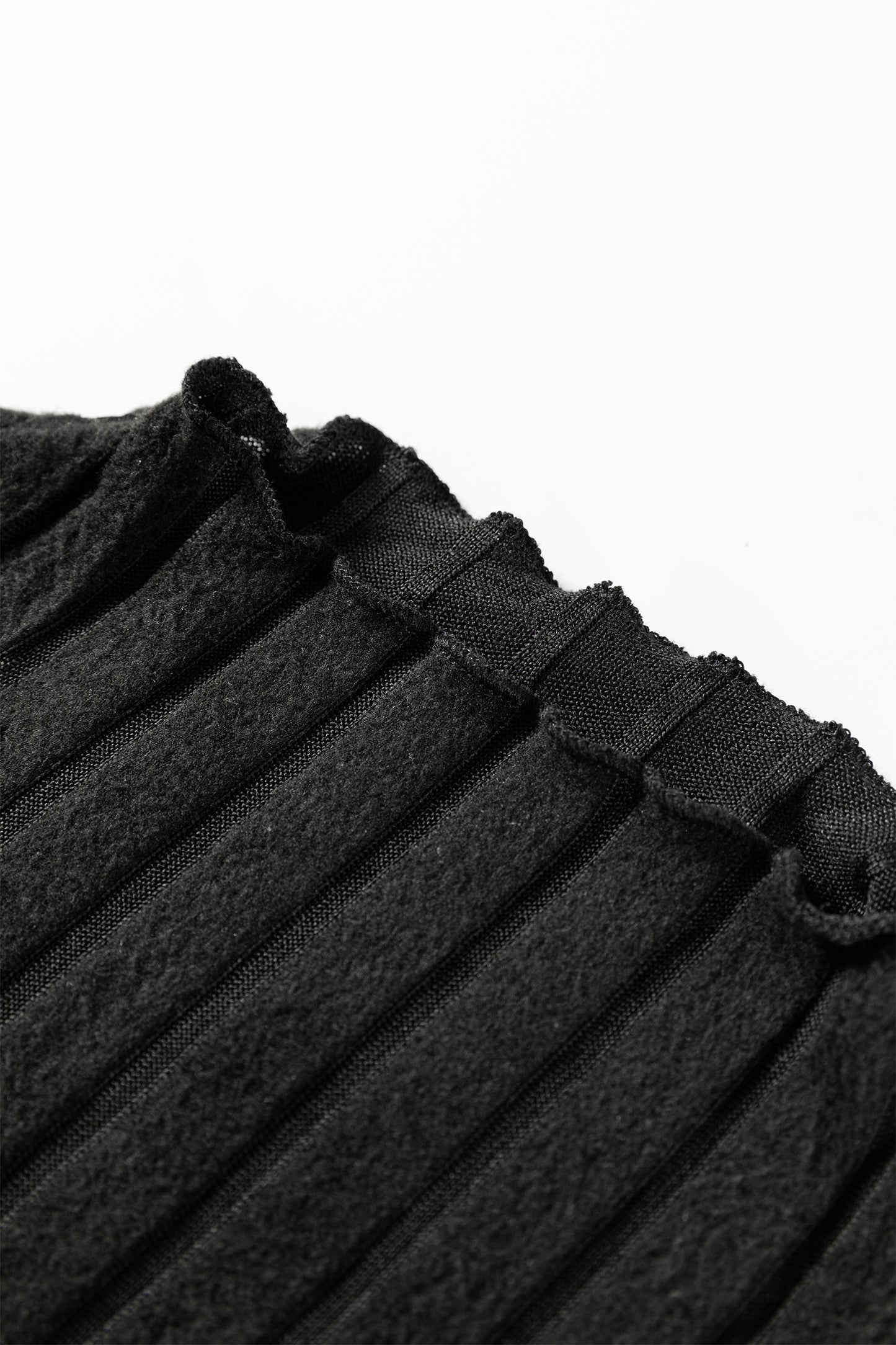 Black Ribbed Knit Slim Bodice Contrast Flared Skirt Patchwork Belted Dress-TOPS / DRESSES-[Adult]-[Female]-2022 Online Blue Zone Planet