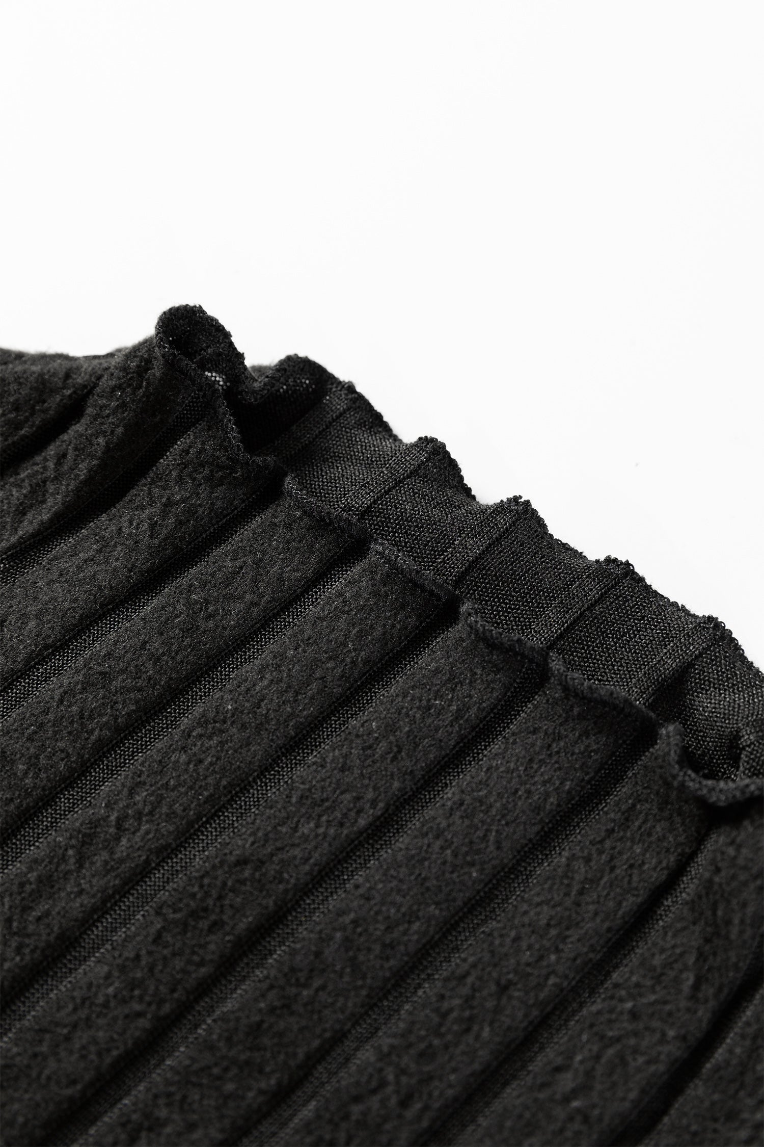 Black Ribbed Knit Slim Bodice Contrast Flared Skirt Patchwork Belted Dress-TOPS / DRESSES-[Adult]-[Female]-2022 Online Blue Zone Planet