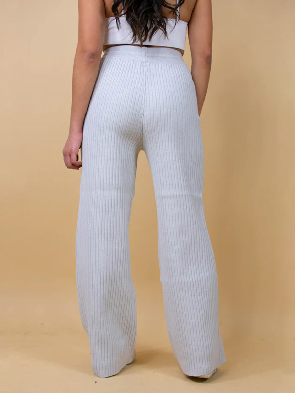 Blue Zone Planet | Ribbed Wide Leg Sweater Pants-BOTTOMS SIZES SMALL MEDIUM LARGE-[Adult]-[Female]-2022 Online Blue Zone Planet