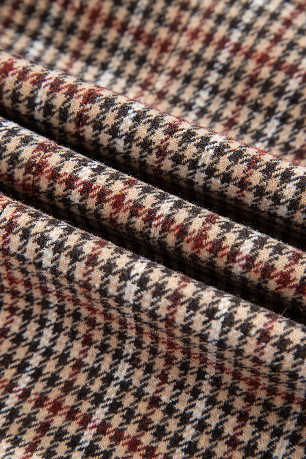 Brown Houndstooth Lapel Collar Blazer-Outerwear/Blazers-[Adult]-[Female]-2022 Online Blue Zone Planet