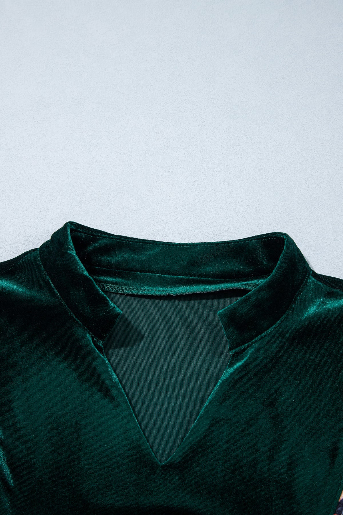 Blackish Green Leopard Trim Velvet Long Sleeve Shift Dress-TOPS / DRESSES-[Adult]-[Female]-2022 Online Blue Zone Planet