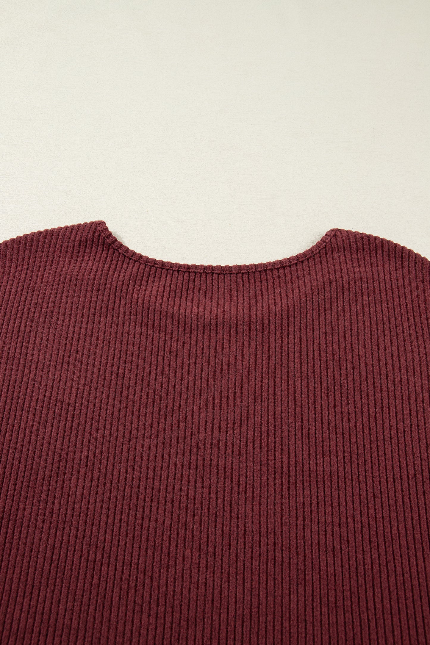 Wild Ginger Plus Size Ribbed Button Decor Long Sleeve Loose Top-Plus Size/Plus Size Tops/Plus Size Long Sleeve Tops-[Adult]-[Female]-2022 Online Blue Zone Planet