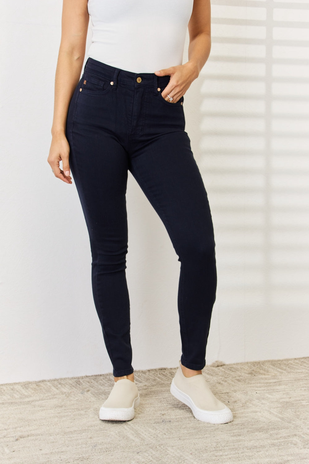 Judy Blue Full Size Garment Dyed Tummy Control Skinny Jeans-BOTTOM SIZES SMALL MEDIUM LARGE-[Adult]-[Female]-2022 Online Blue Zone Planet