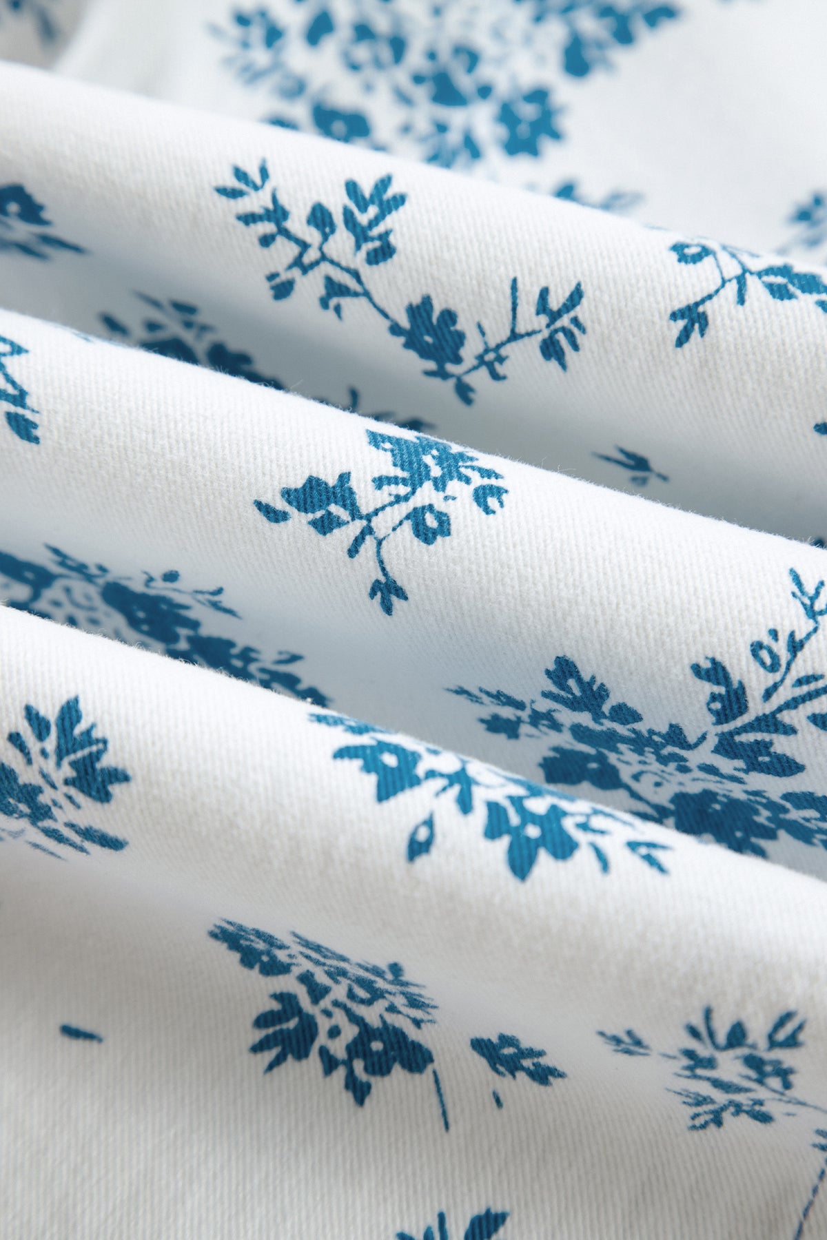 Sky Blue Floral Print Tie Waist Straight Leg Jeans-Bottoms/Jeans-[Adult]-[Female]-2022 Online Blue Zone Planet