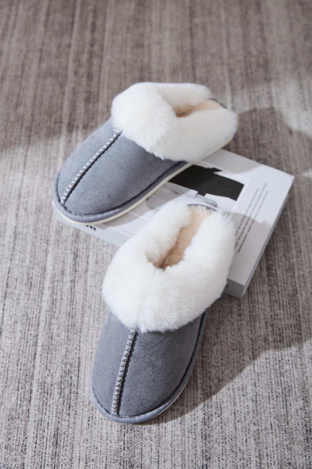 Blue Zone Planet | Faux Fur Round Toe Slippers-SHOES-[Adult]-[Female]-2022 Online Blue Zone Planet